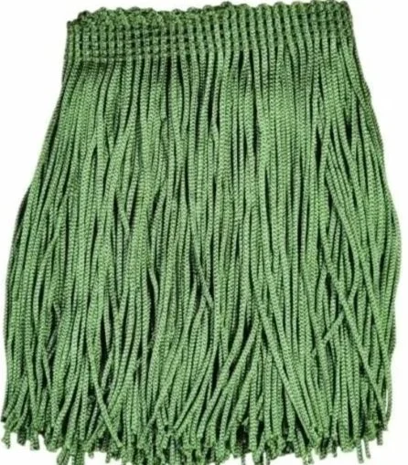 Army Green Fringe Trim: 4-Inch Wide, Sold by the Yard