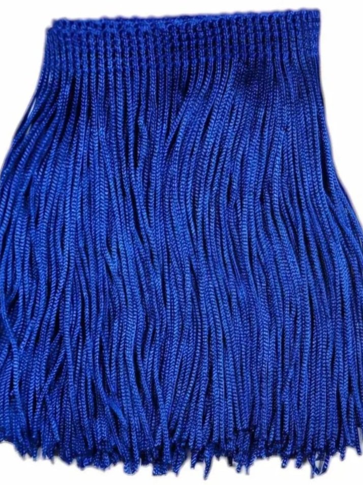 Royal Blue Fringe Trim: 4-Inch Wide, Sold by the Yard