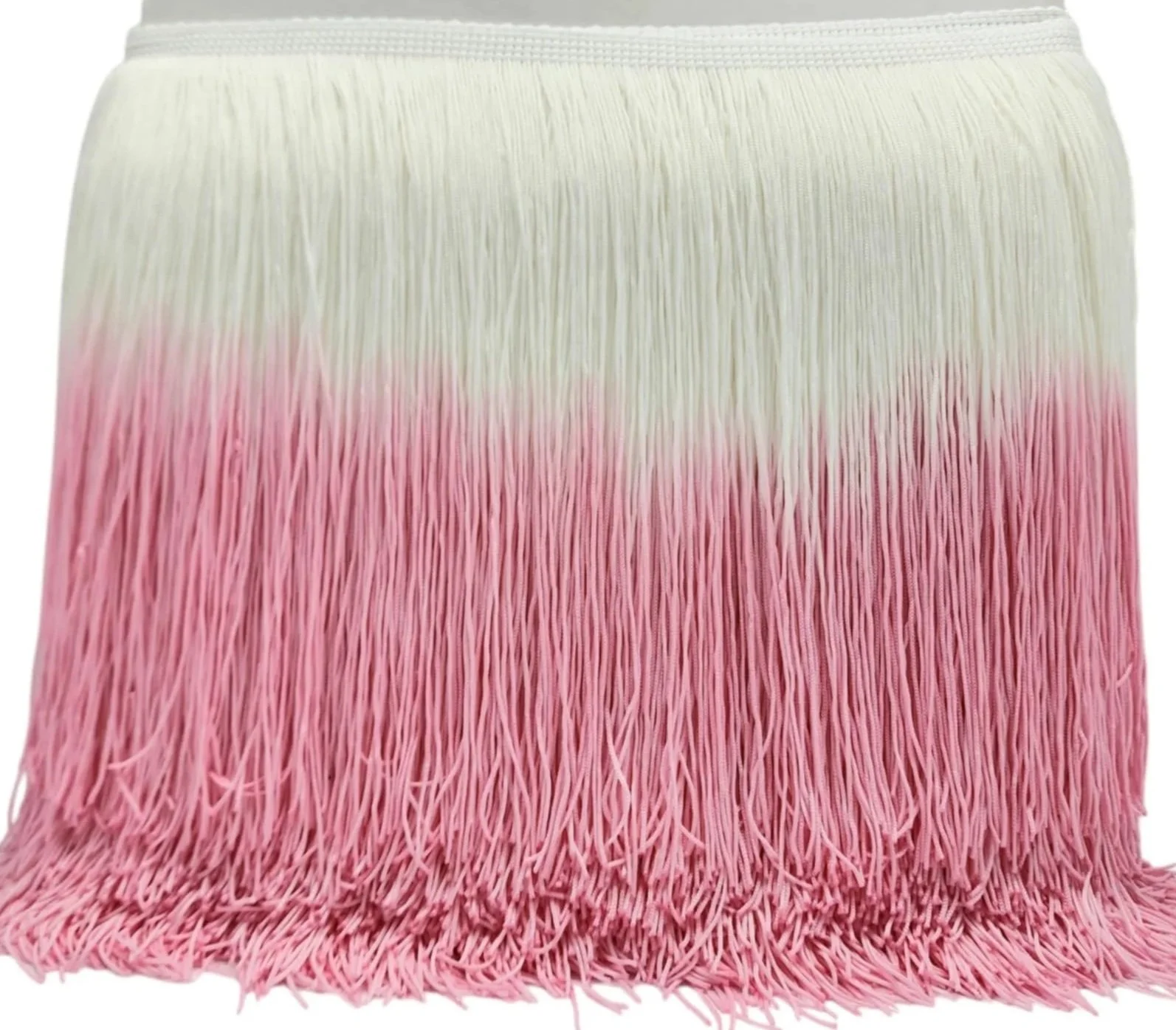 White & Pink Ombre Fringe