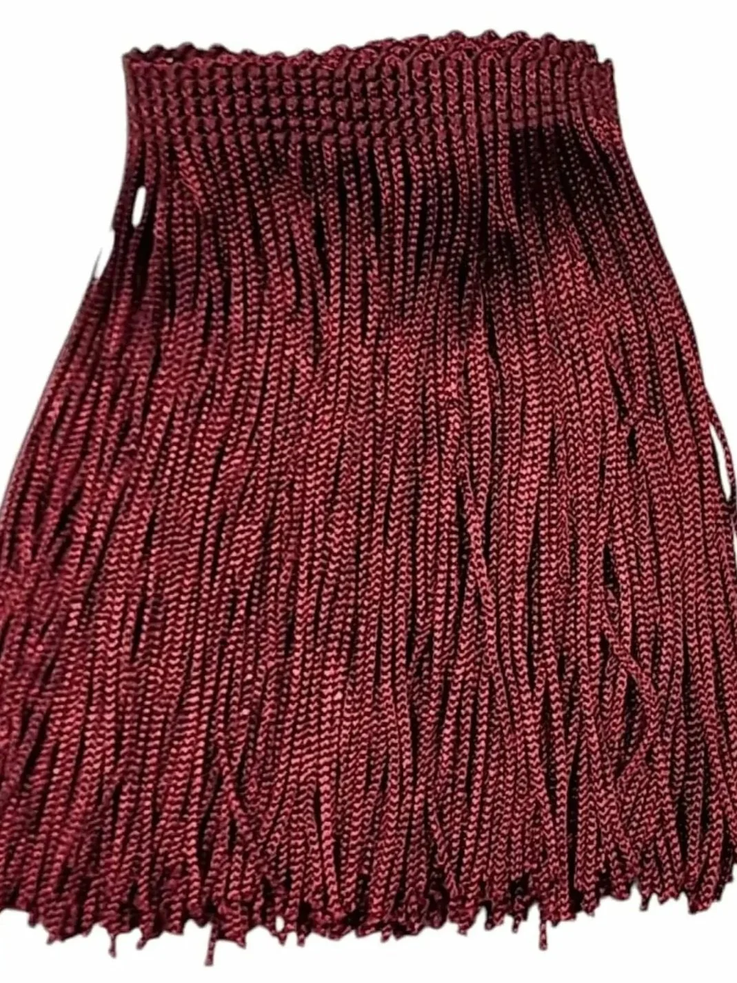 Cranberry Fringe Trim: 4-Inch Wide, Sold by the Yard