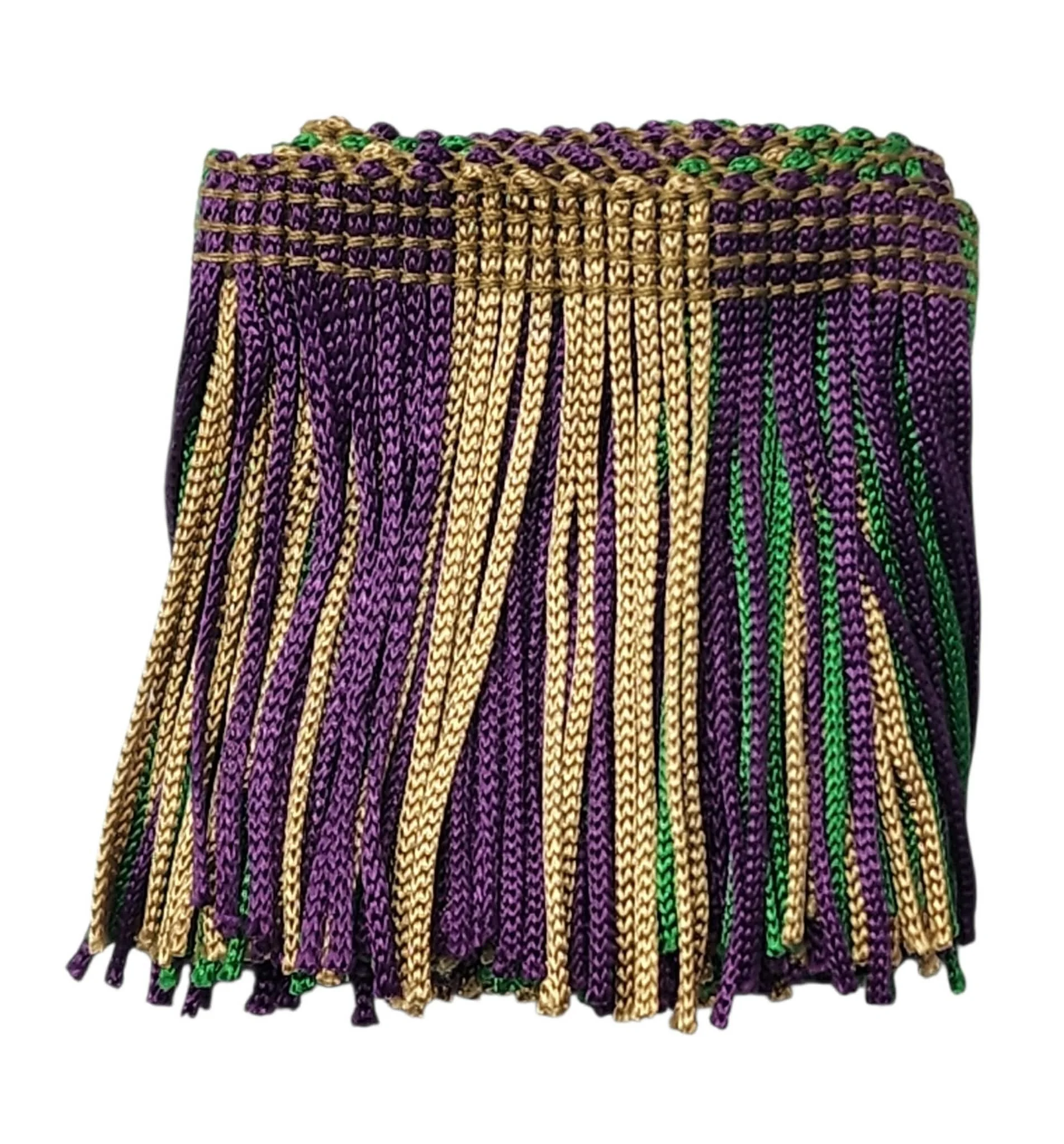 Mardi Gras "Striped" Fringe Trim: Sold by the Yard