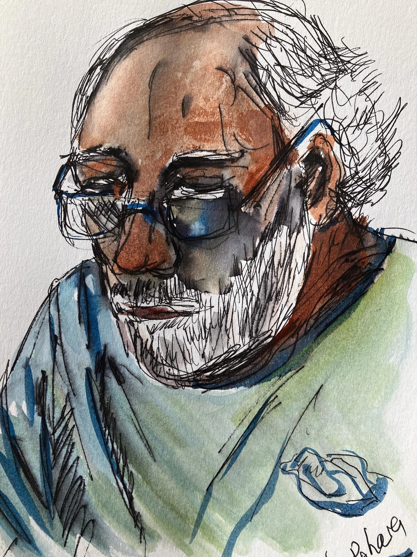 Being at Waitarere Beach in the middle of winter makes for plenty of time to do art&hellip;a sketch of Scotty, and two doodles that developed into something else.

#doodles #portraitdrawings #surrealism #abstract #colourful