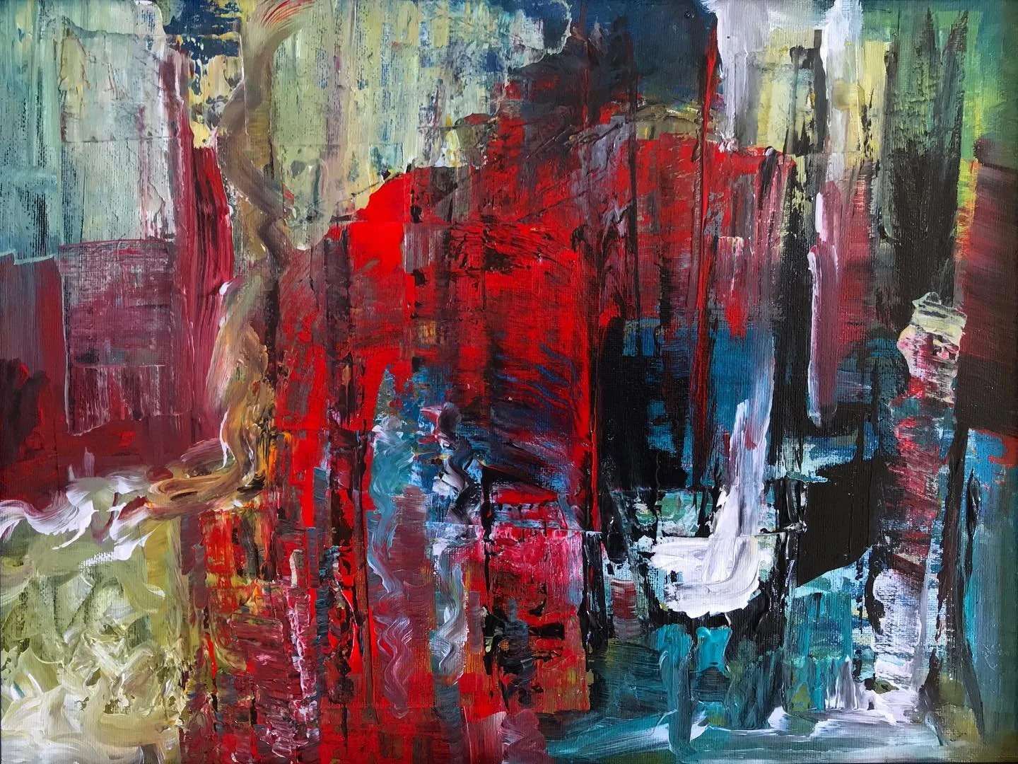 Two new acrylic abstract paintings - the first titled Downtown Madness and the second A Difficult Path - on show in my studio as part of the Kapiti Art Trail 2025 which starts tomorrow at 10am and runs over two weekends. The sun is shining, the sprin