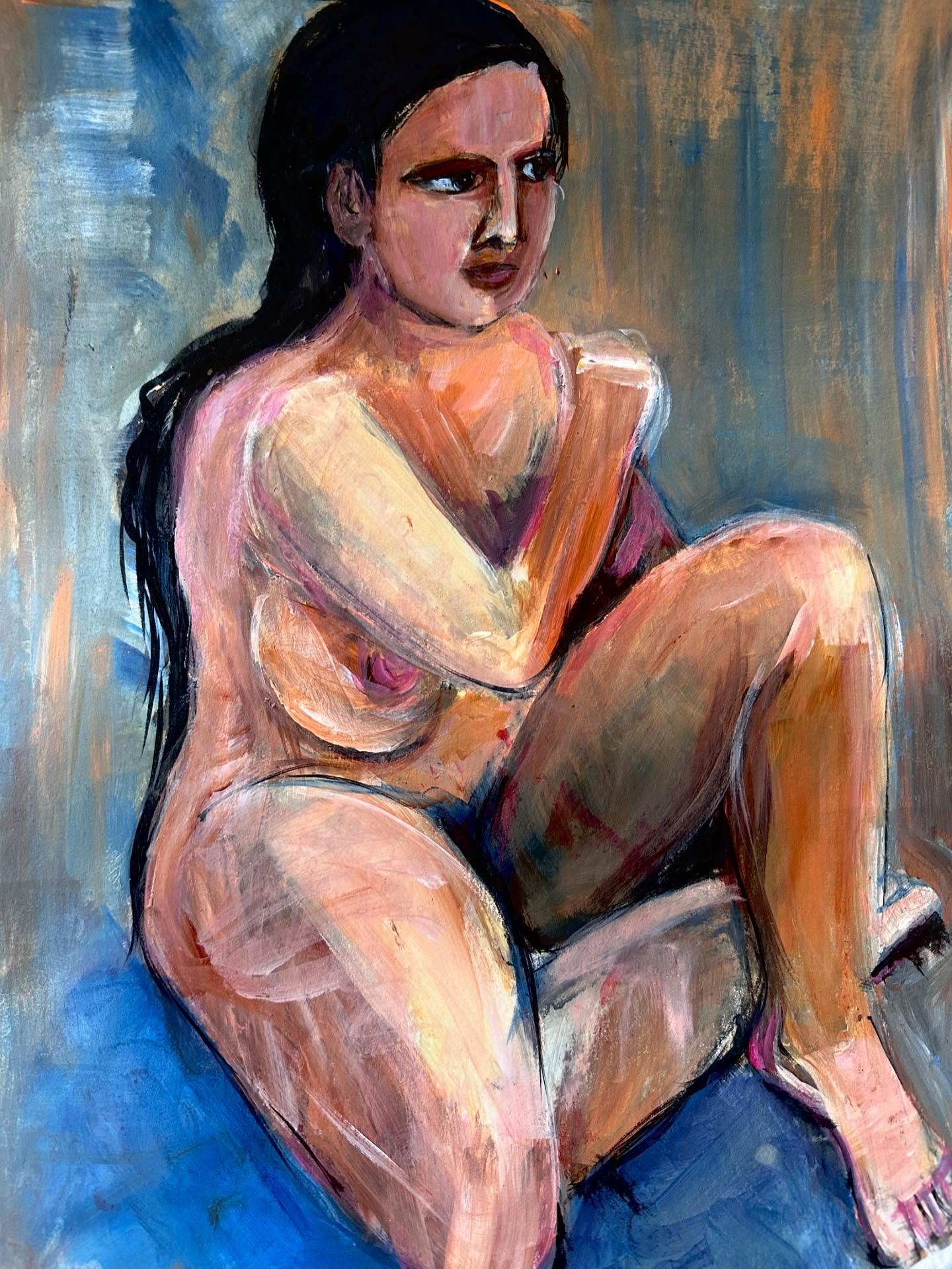 I found some life model sketches on paper in a drawer and decided to resurrect them with some paint, ink and pastels. A couple of them remind me of some of Picasso&rsquo;s earlier figures.

#lifedrawing #paintingthenude #nzartistoninstagram #thefigur
