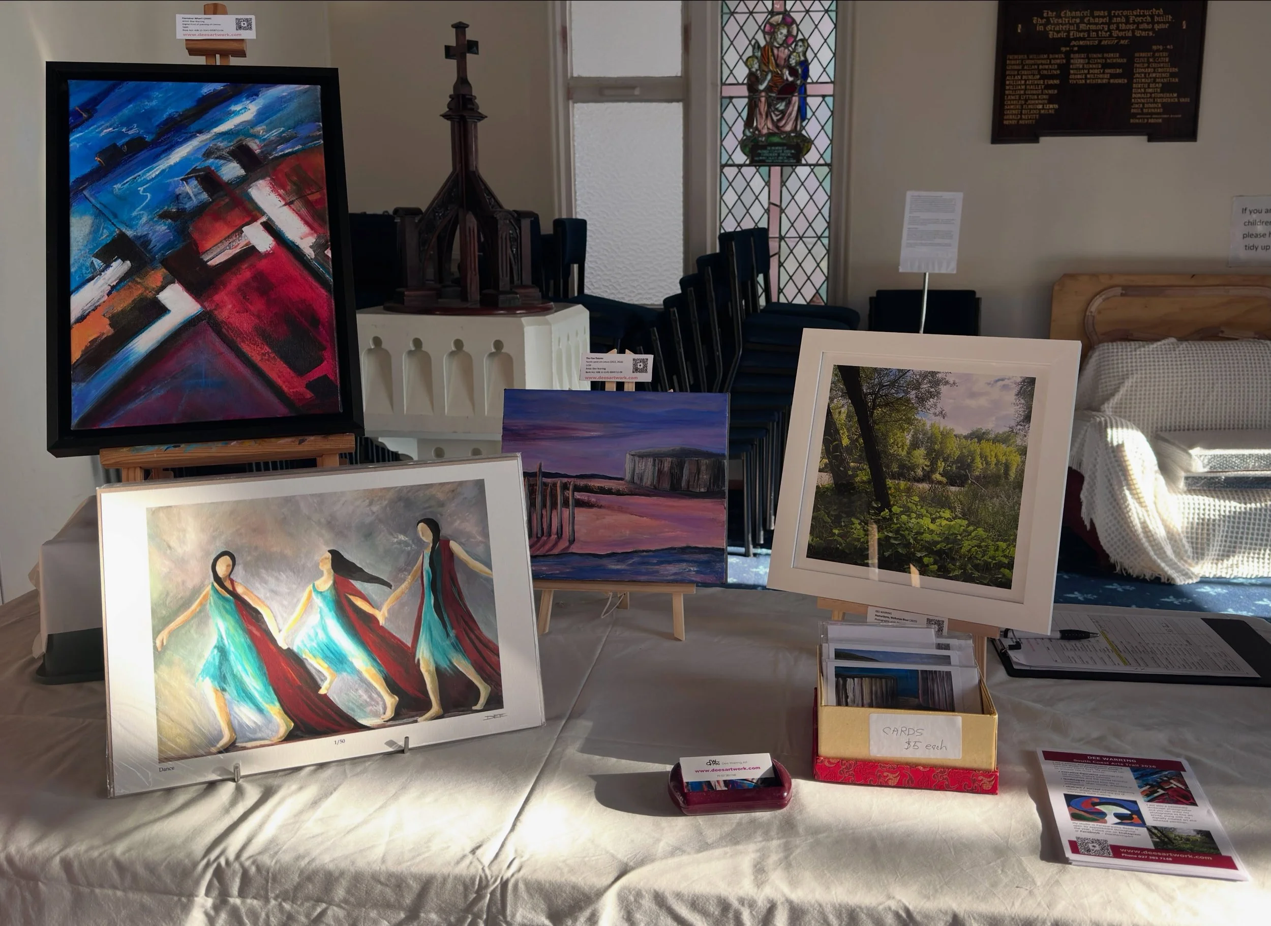 It&rsquo;s a perfect day to enjoy the first day of the South Coast Arts Trail in Island bay. My work is on display in St Hilda&rsquo;s church along with 9 other fabulous artists. I&rsquo;ll be there in person tomorrow afternoon. @southcoastartstrail 