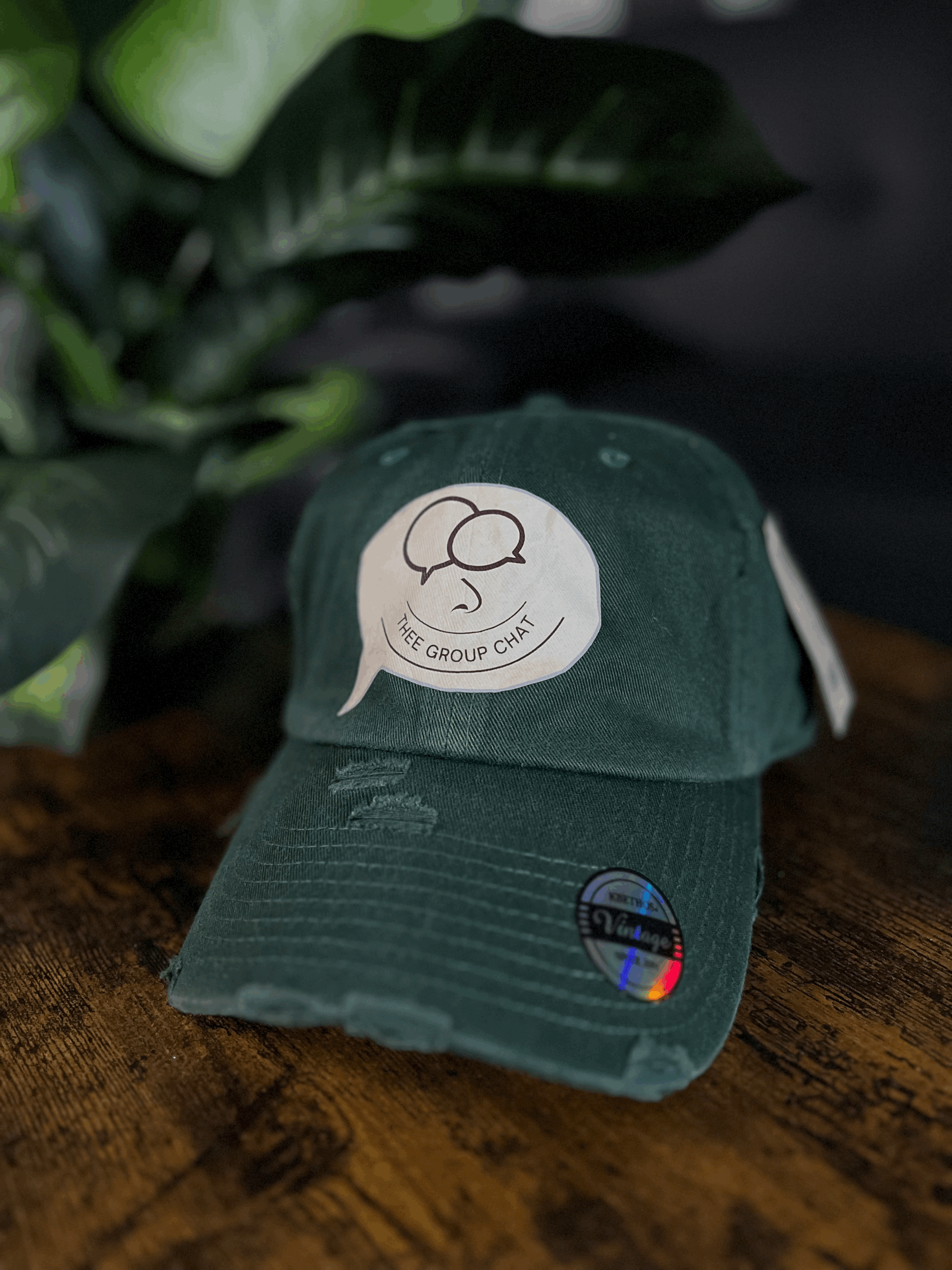 Thee Group Chat -Distress Hat