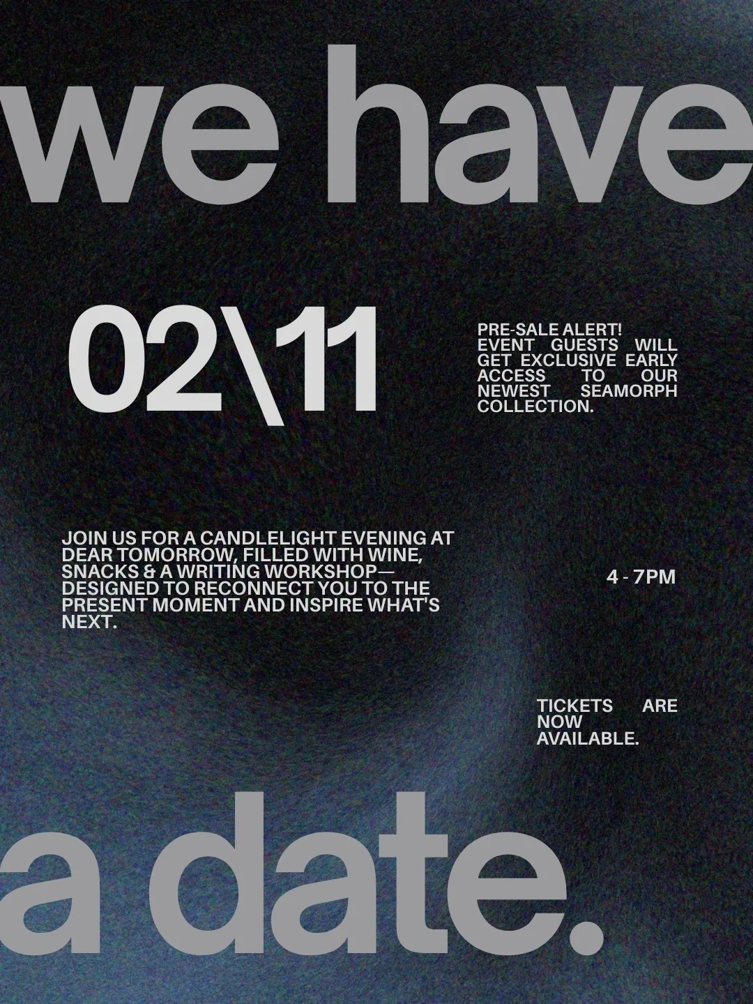 SEAMORPH writing workshop, transformation starts now - Wed Feb 11th