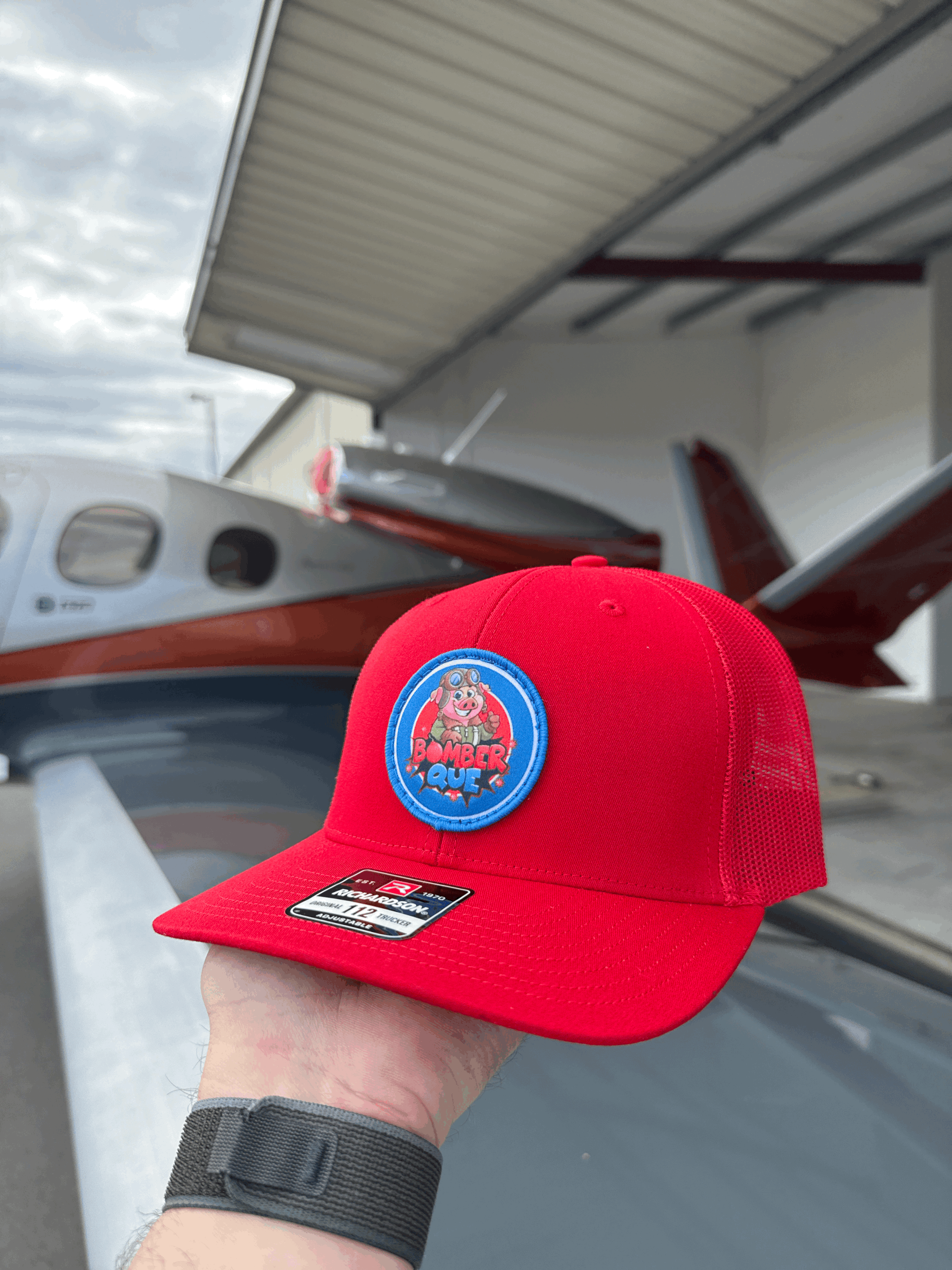 Red Richardson 112 Pilot Pig Logo Cap