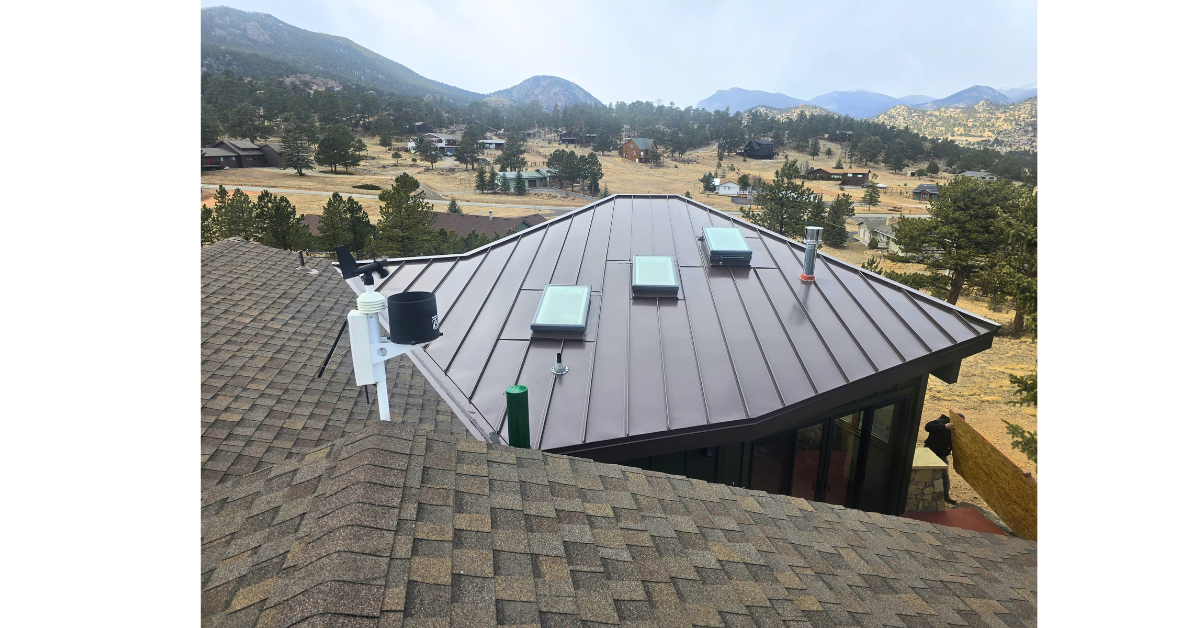 Standing seam metal roof installed on a mountain home near Loveland Colorado.