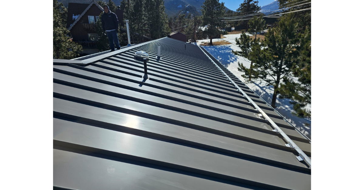 Standing seam metal roof designed for snow and weather protection.