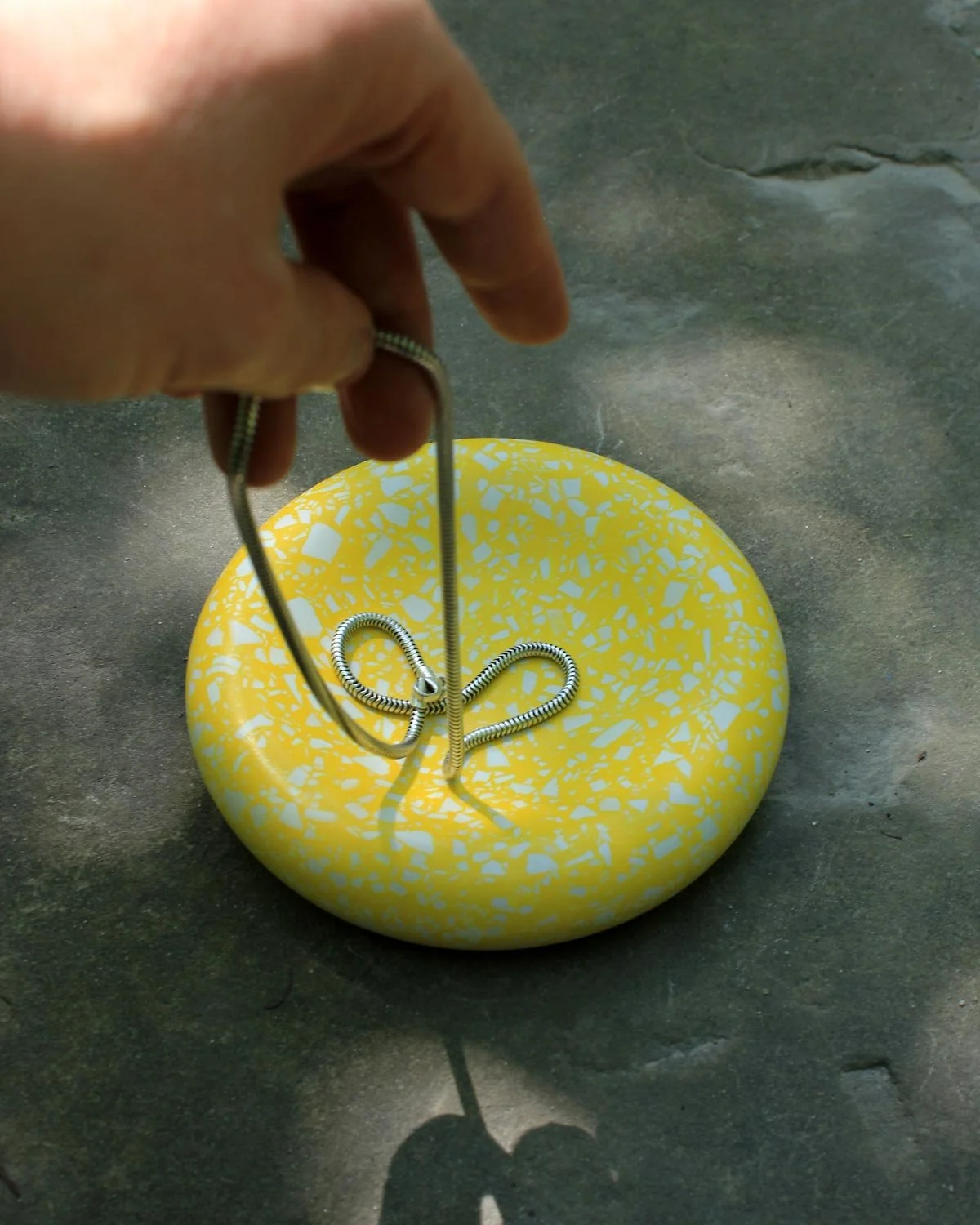 Everyday Ritual Object "Yellow White Terrazzo" (Ø 12,5 cm)