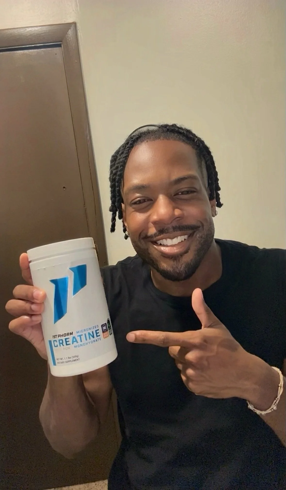 UGC content by Austin Treadwell, Treadwellington, Treadwell, DPT showing off a creatine supplement