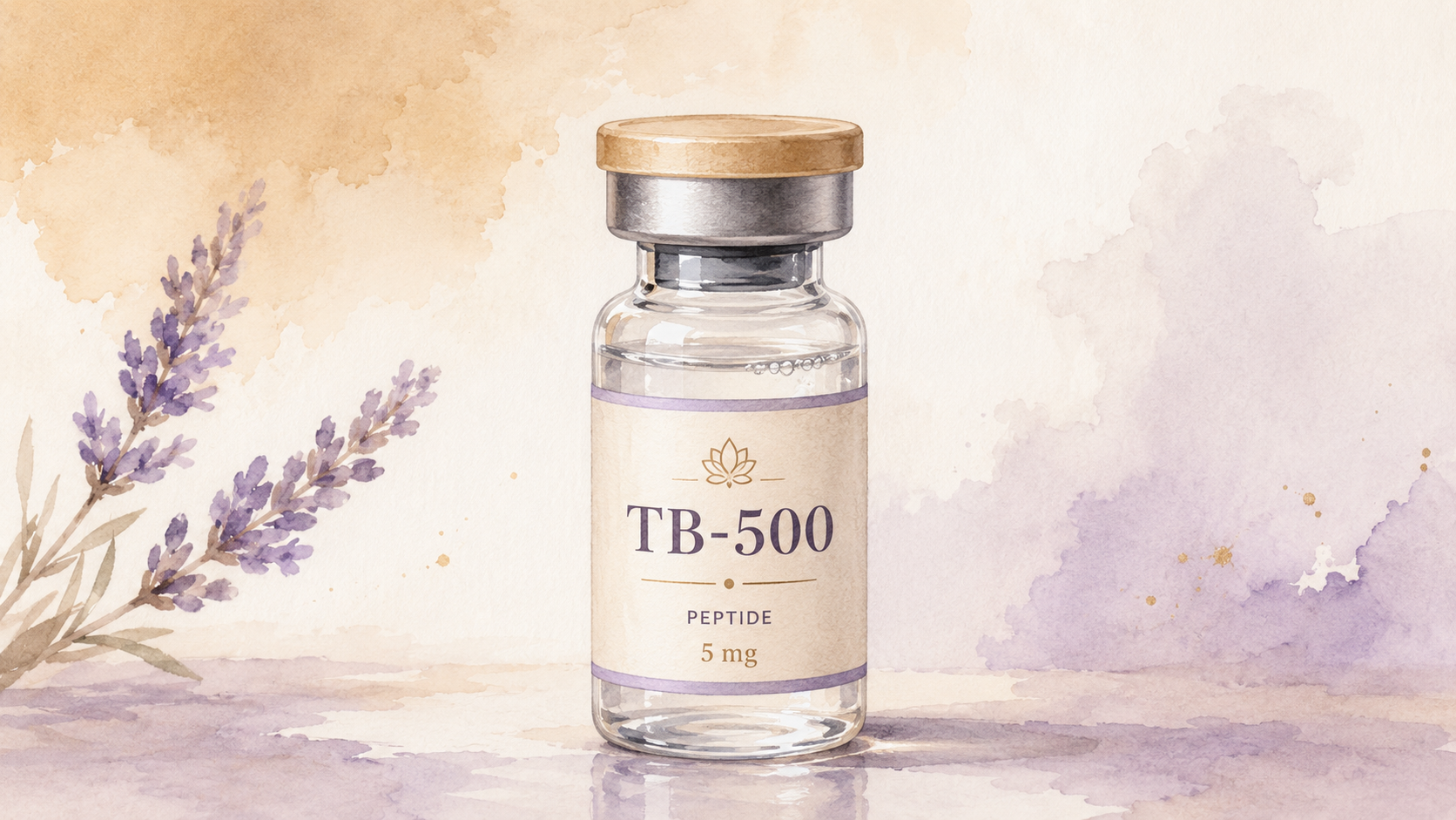 TB-500 thymosin beta-4 peptide vial representing injury recovery, muscle healing, mobility, angiogenesis, and tissue-repair research