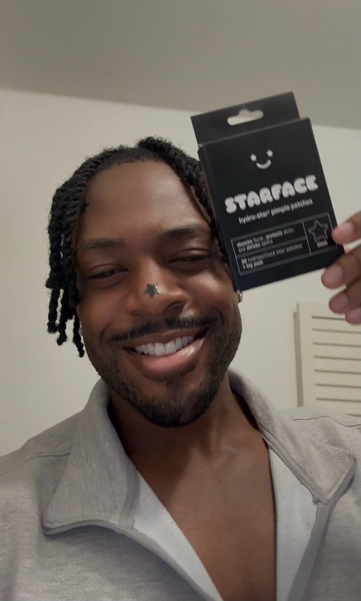 UGC content by Austin Treadwell, Treadwellington, Treadwell, DPT showing off star pimple patches