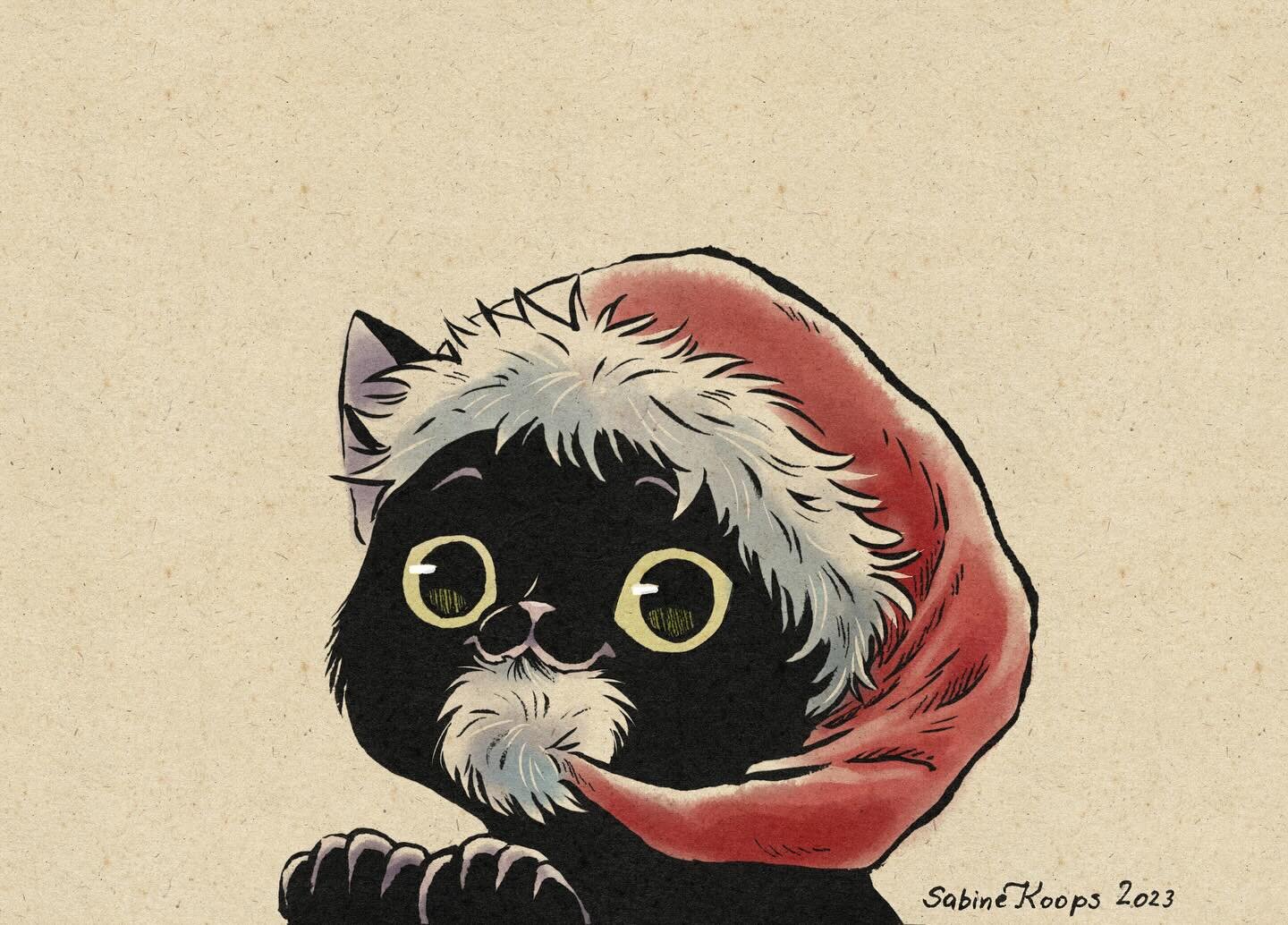 Merry Christmas everyone! I wish you all lots of love, peace and health!

#christmasillustration #christmascat #blackcats #merrychristmas