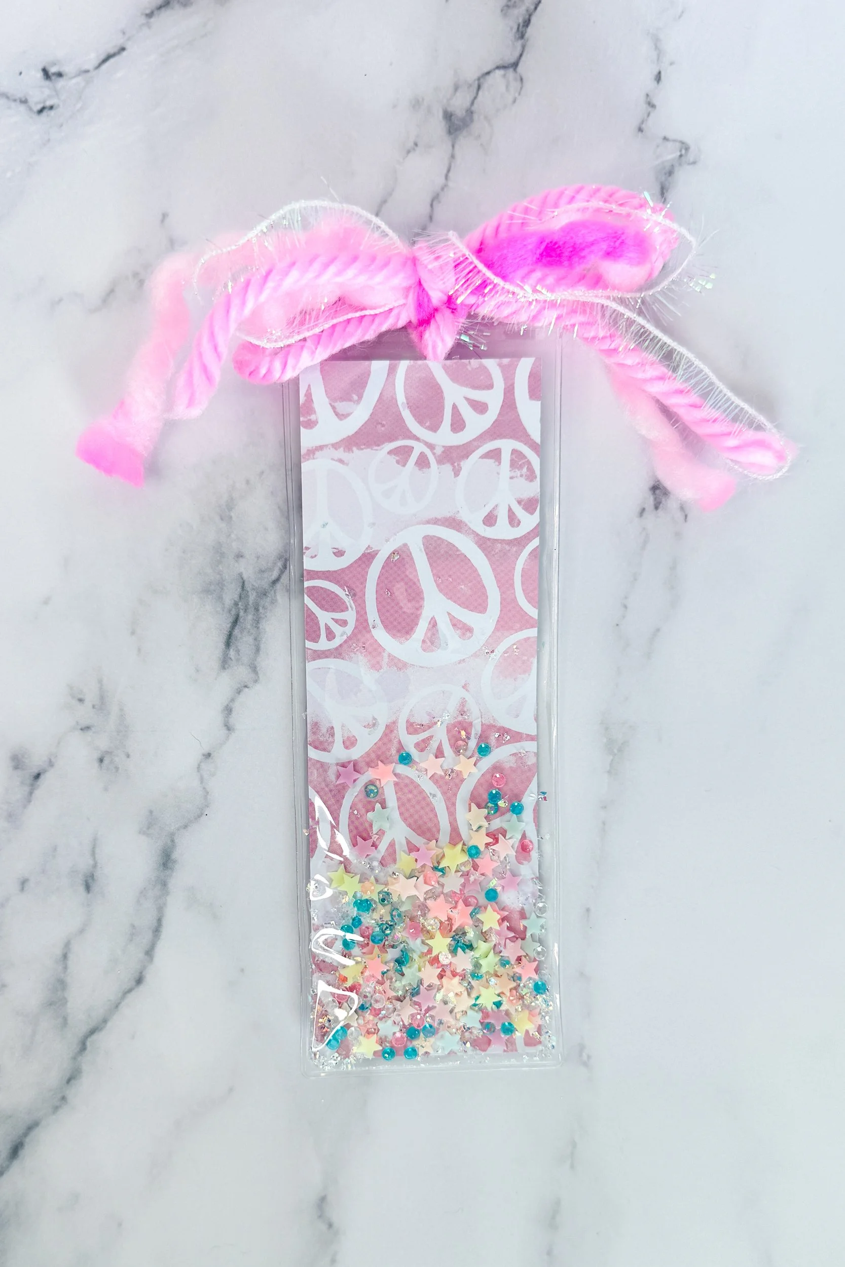 'Peace in Pink' Shaker Bookmark