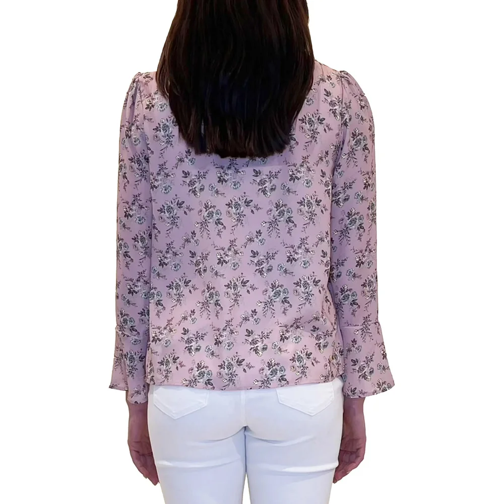 Tie Neck Floral Print Blouse — Jaclyn Smith