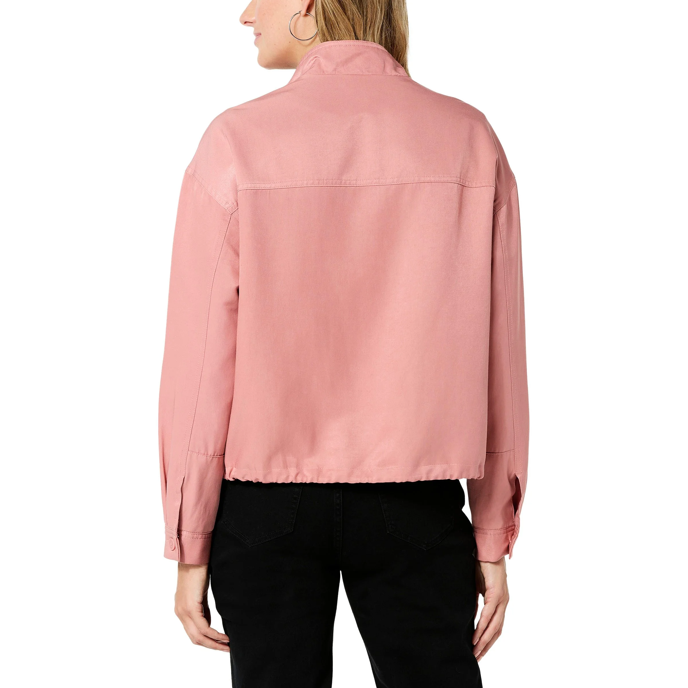 Woven Zip-Front Bomber Jacket — Jaclyn Smith