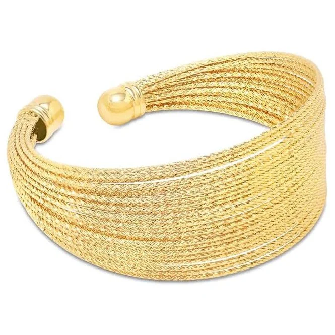 Luminescent Wide Gold Cuff Bracelet
