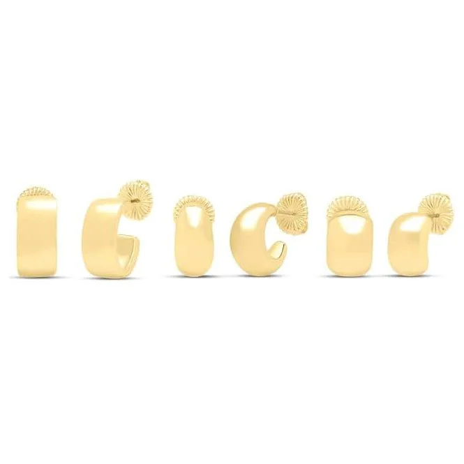 Petite Gold Hoop Earrings Set of 3