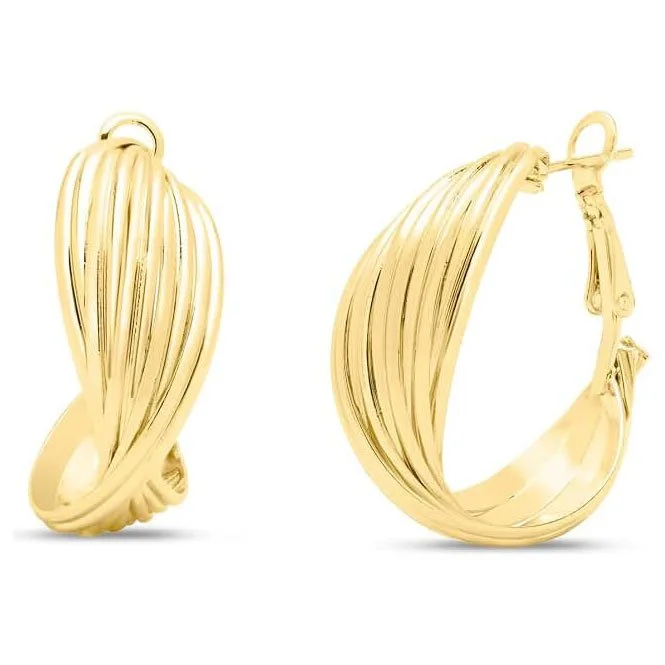 Curved Hoop Earrings In Gold