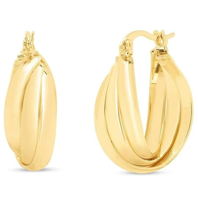 Retro Hoop Earrings In Gold