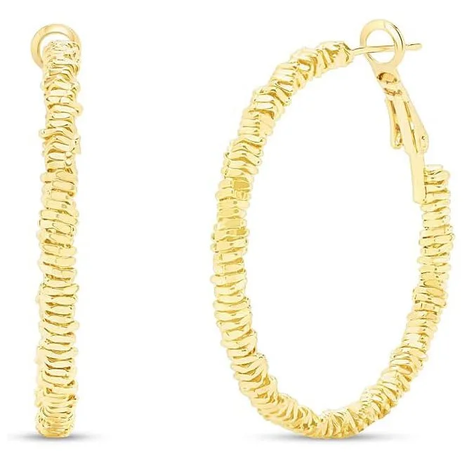 Decorated Hoop Earrings In Gold