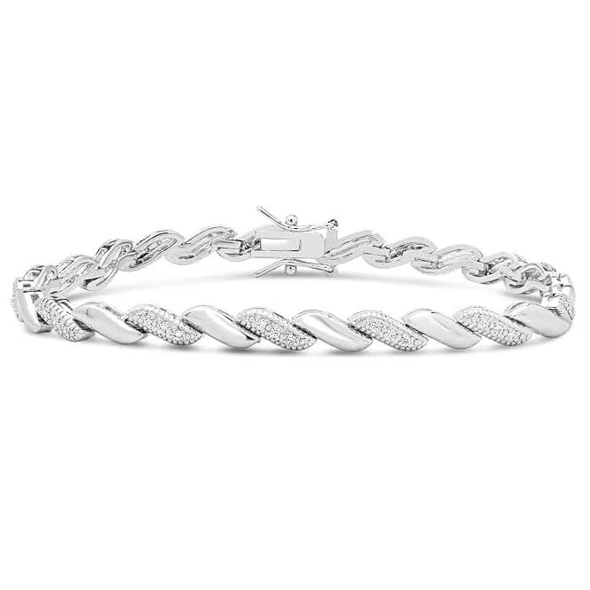 1 Carat Sparkling Moissanite San Marco Bracelet, 7 Inches