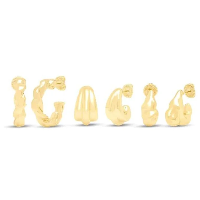 Bold Gold Hoop Earrings Set of 3