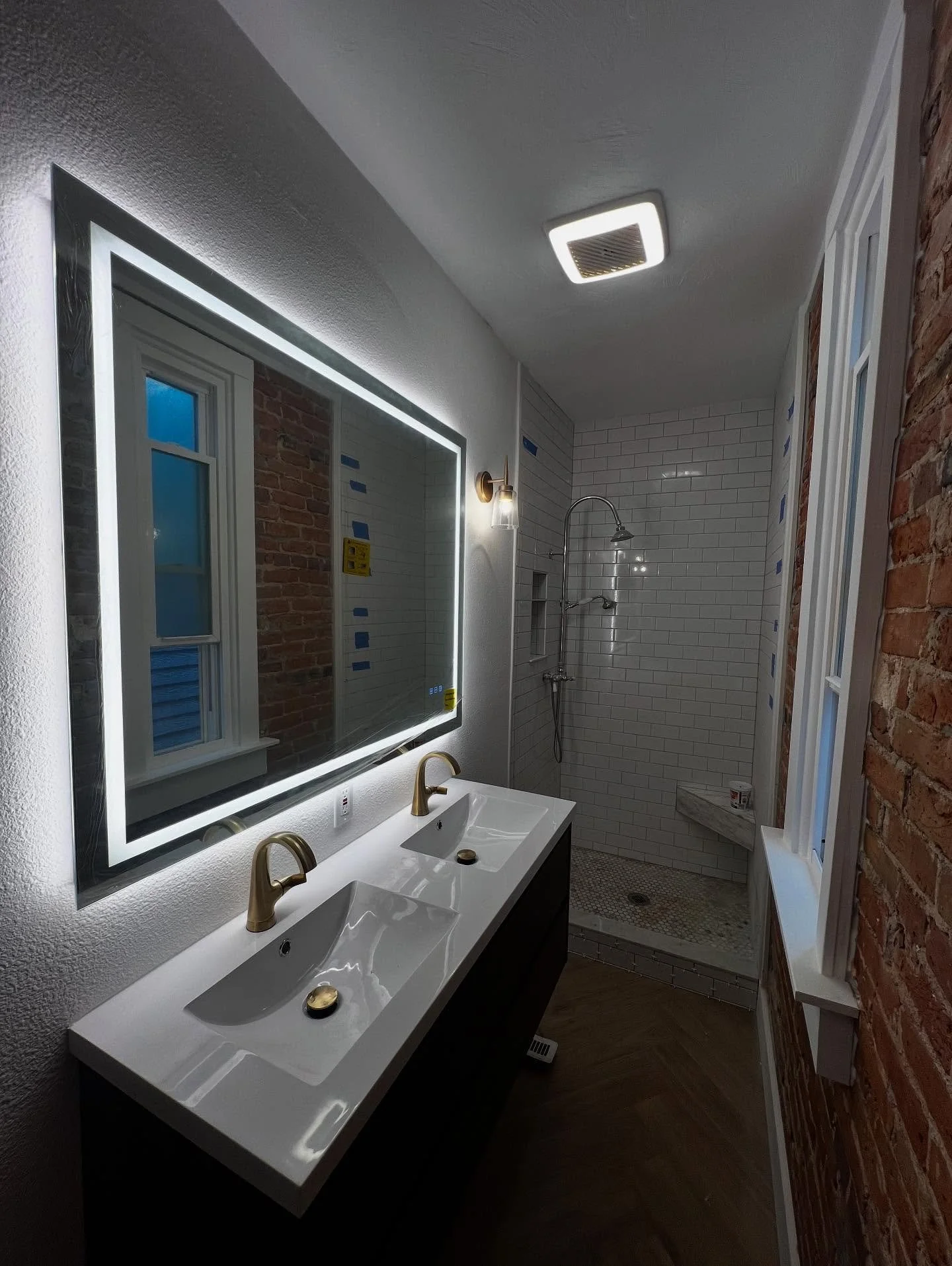 This 140 year old treasure of a house was one that these customers wanted to bring back to life and modernize while maintaining and uncovering its original beauty. We remodeled the kitchen and bathroom and brought this old brick back to life. #kitche