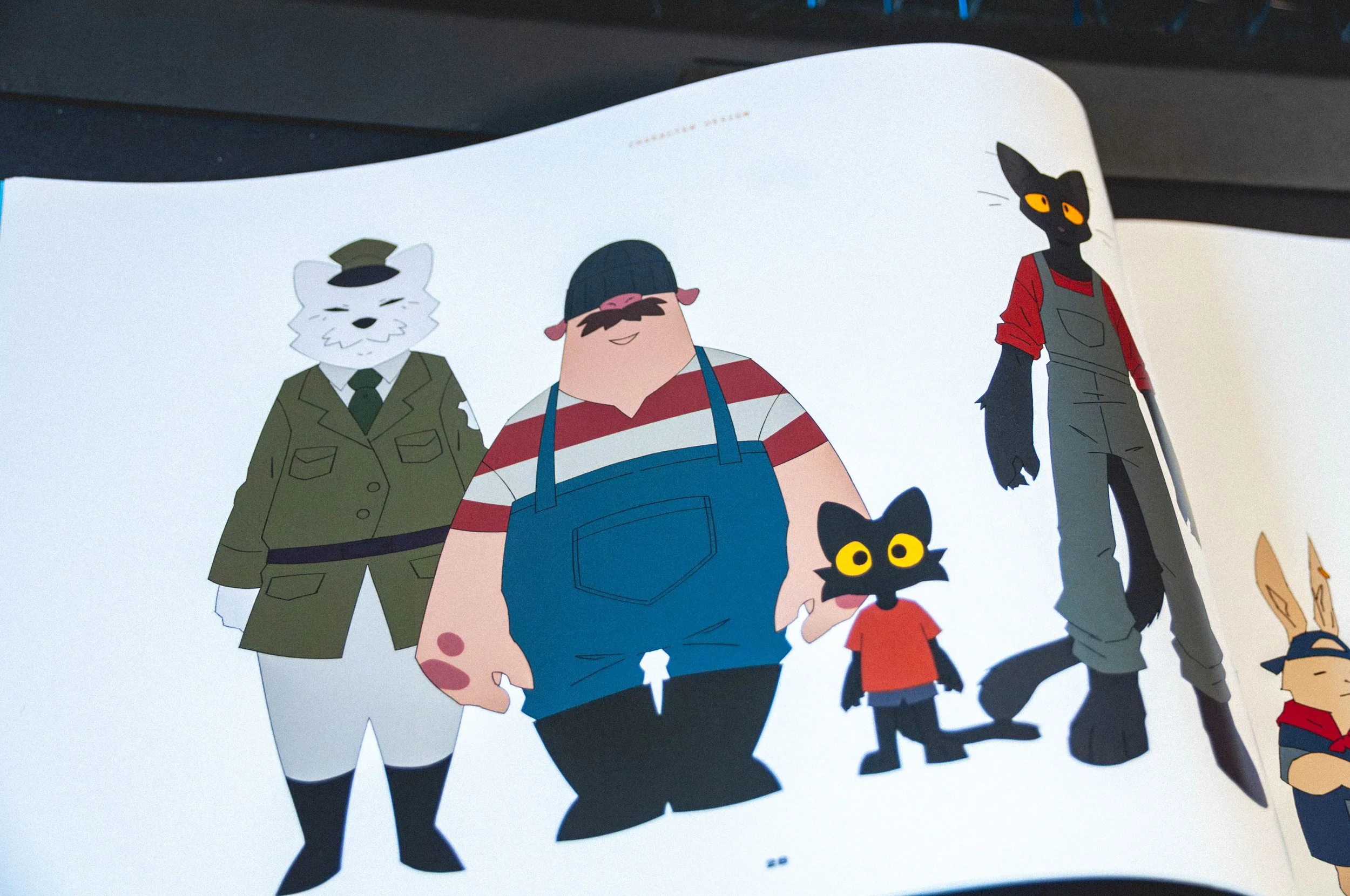 Artbook page with the main character lineup.