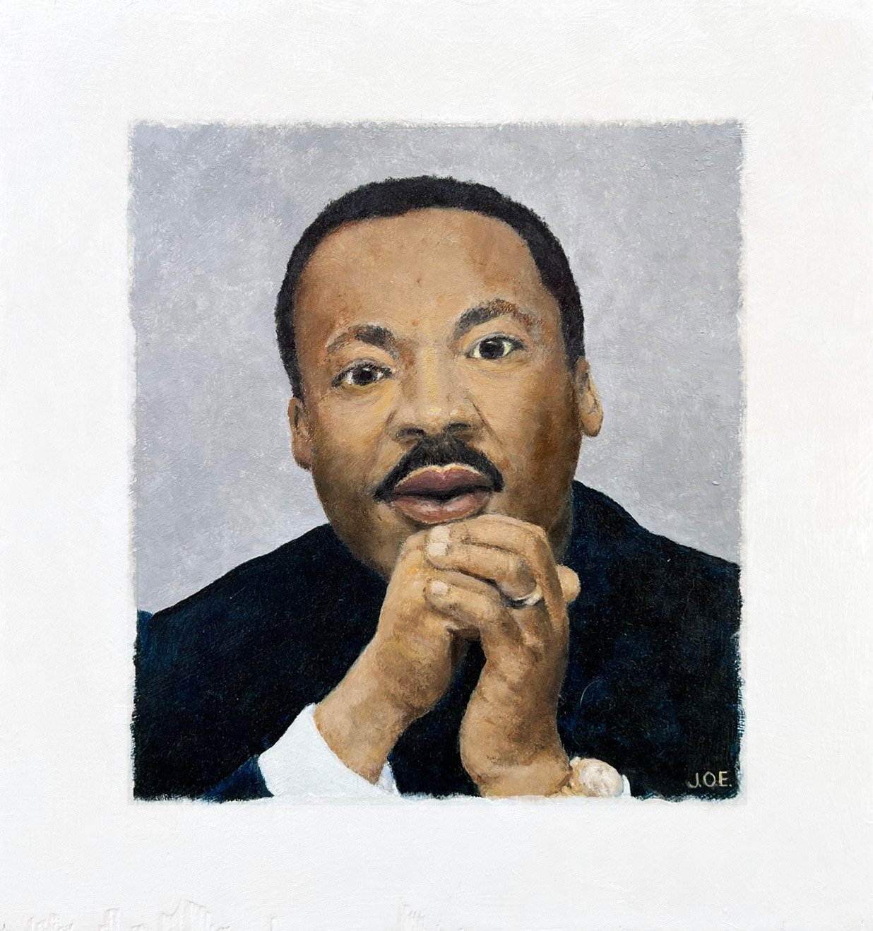 Martin Luther King Jr • 2021 • Oil on Board • 8”x8 3/4” • $175
