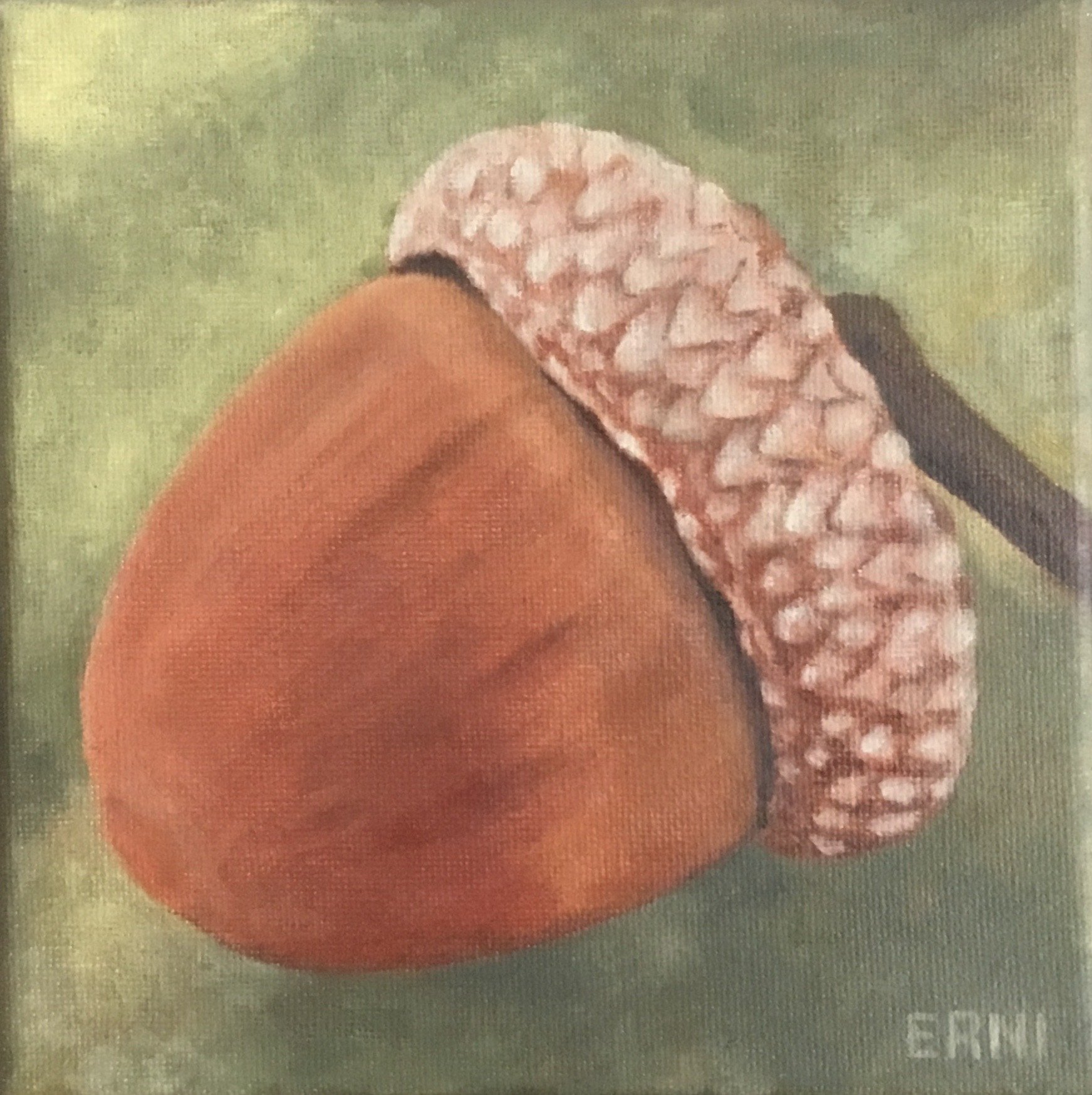 Acorn • 2024 • Oil on Canvas • 6”x6” • Donated
