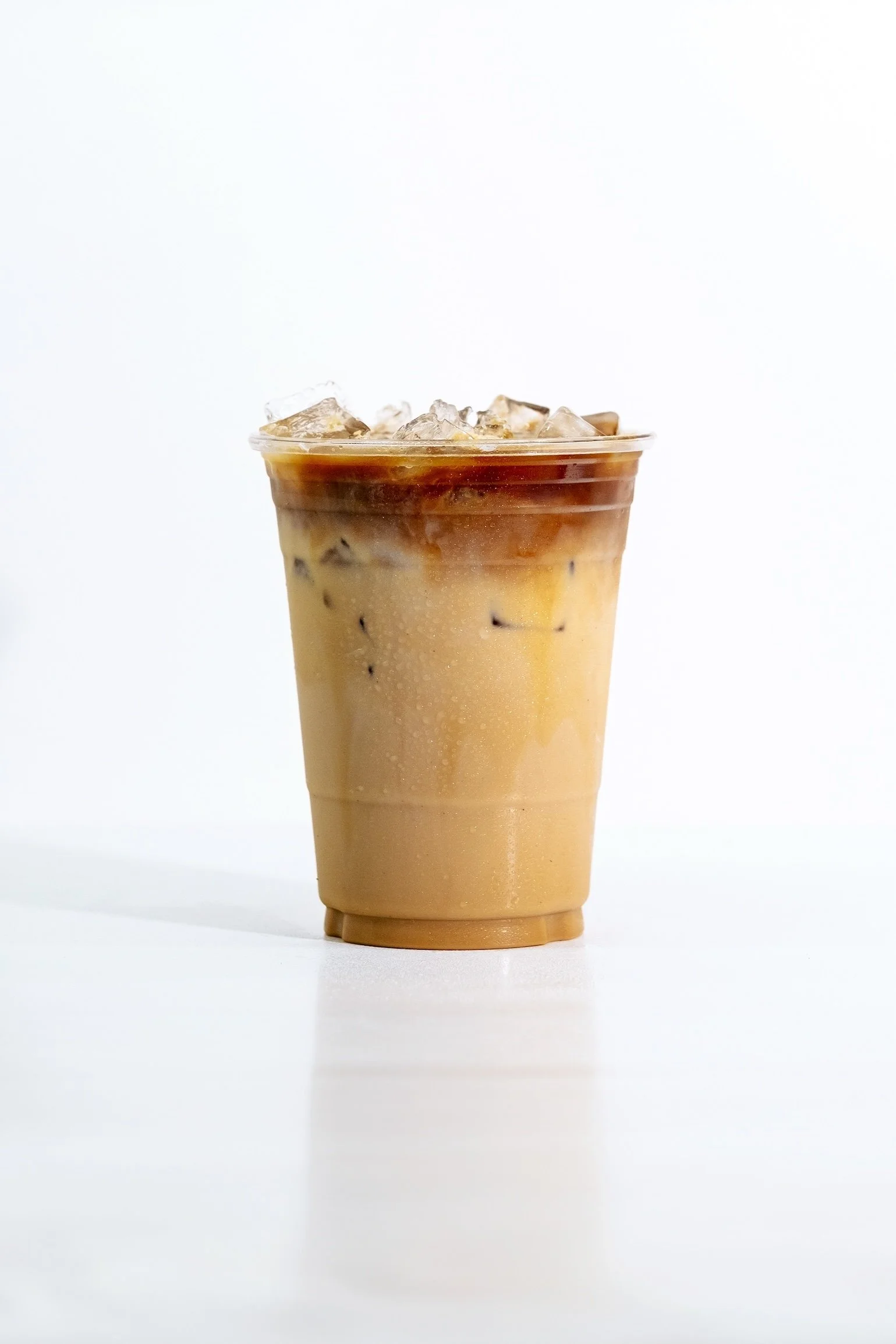 Layered iced Spanich latte at School Specialty Coffee