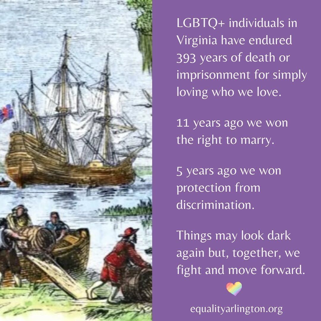 🏳️‍⚧️🏳️‍🌈 From the Jamestown Colony to the early 21st Century, LGBTQ+ individuals in Virginia often faced horrific punishments for being who they are. In just the last few decades, the efforts of LGBTQ+ advocates and allies have resulted i