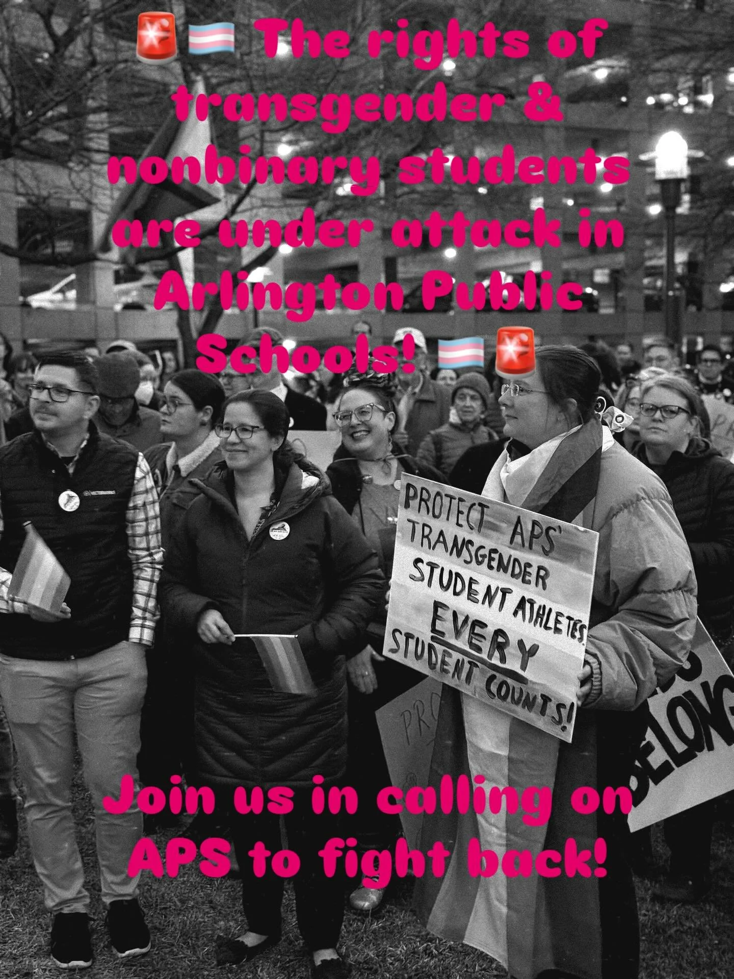 🚨🏳️‍⚧️The U.S. Department of Education, Virginia High School League, and Virginia Department of Education are attacking transgender and nonbinary students in Arlington Public Schools! 🏳️‍⚧️🚨This morning, Equality Arlington sent a letter t