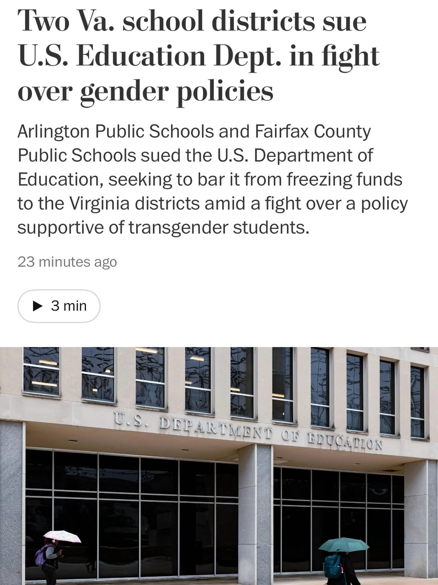 🏳️‍⚧️THANK YOU @apsvirginia for refusing to violate both state and federal law! The U.S. Department of Education is trying to withhold approximately $23 million in federal funding—primarily used to provide over 8,000 low-income students wi