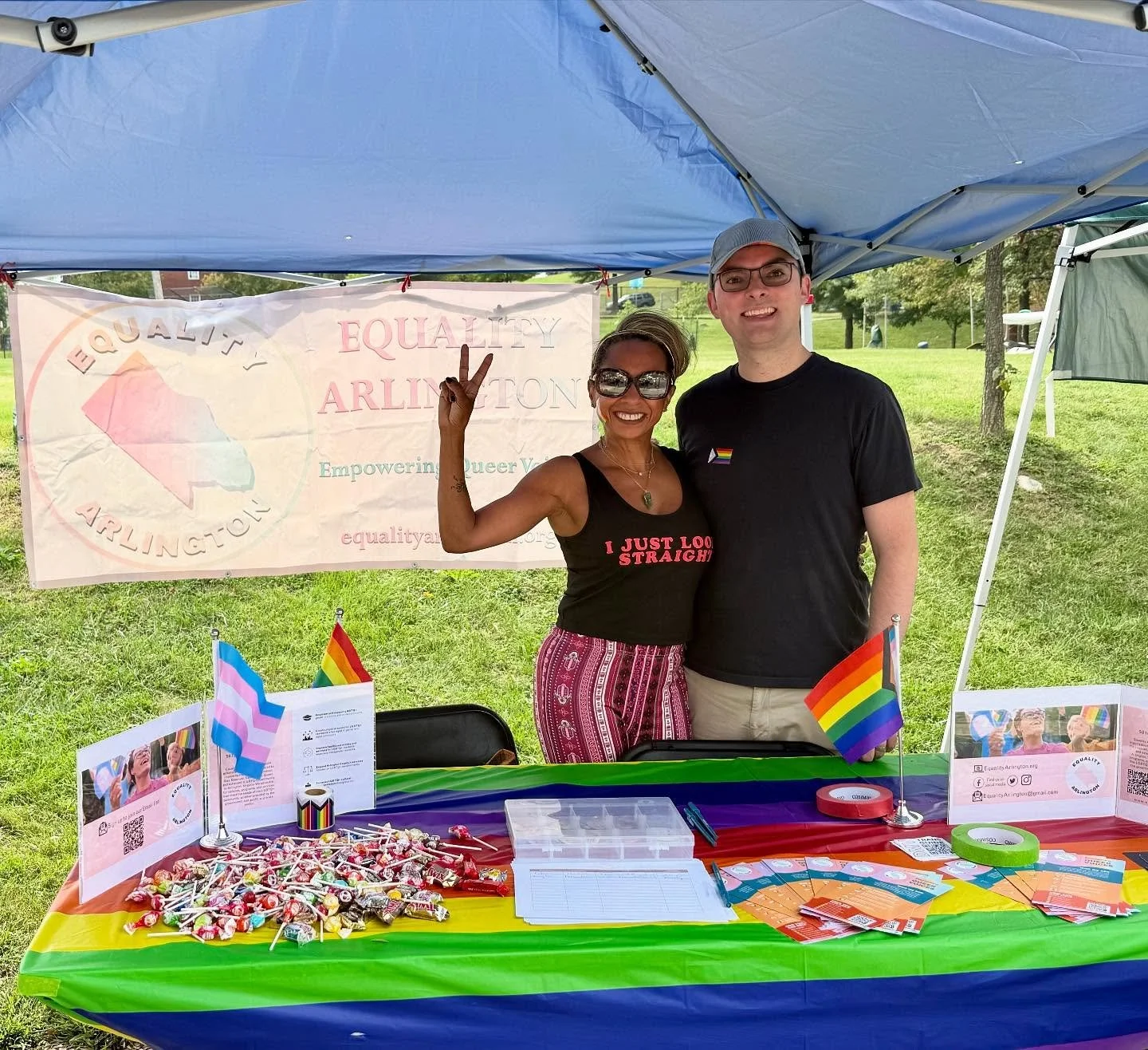 Equality Arlington is at Green Valley Day at Dr. Charles R. Drew Elementary School until 5 PM today! Come say hi 🤗🏳️‍🌈🏳️‍⚧️