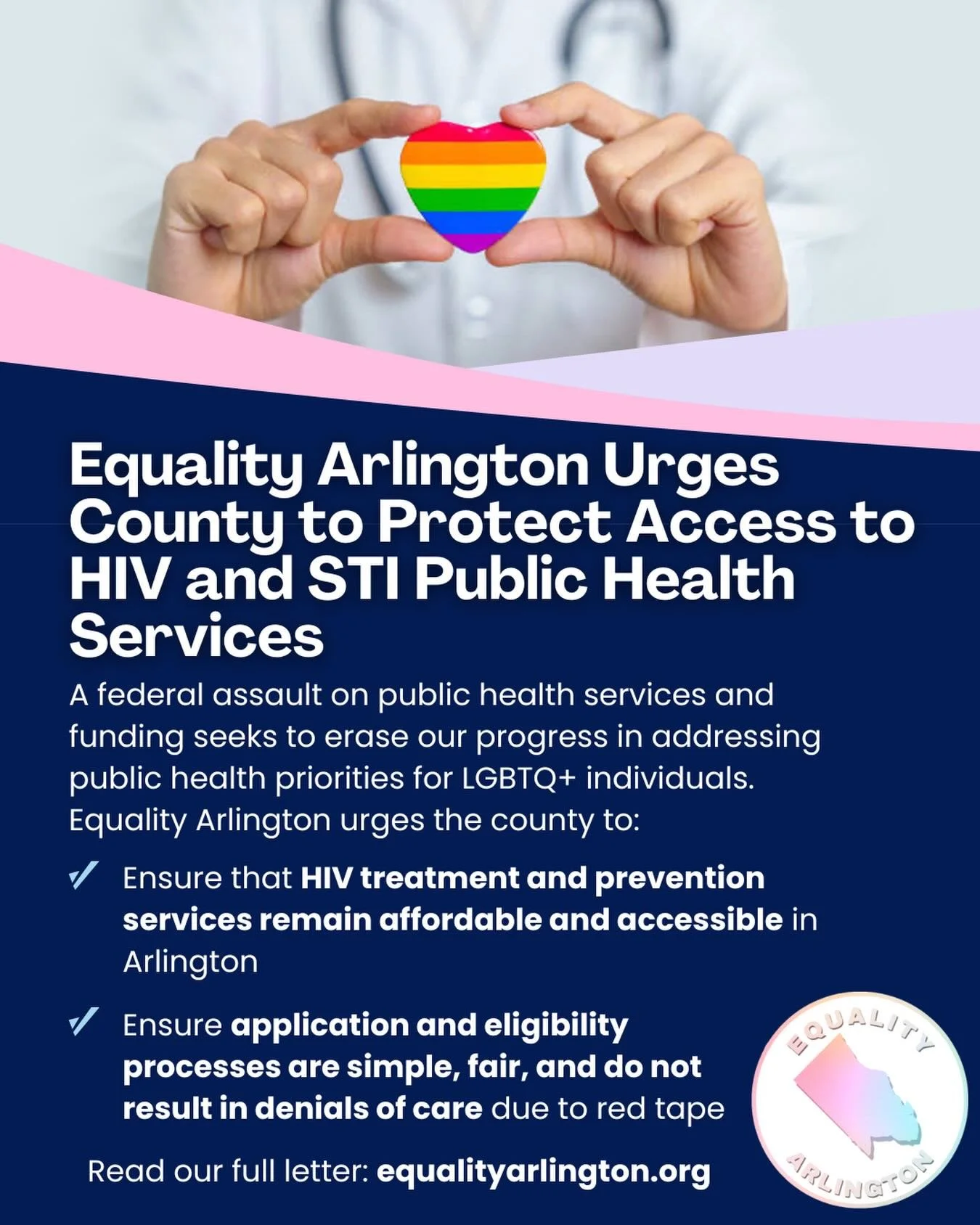 🚨🏳️&zwj;🌈🏳️&zwj;⚧️Equality Arlington sent a letter to the Arlington County Board and County Manager with recommendations to shore up the public health and healthcare safety nets in Arlington to ensure that LGBTQ+ residents maintain access to life