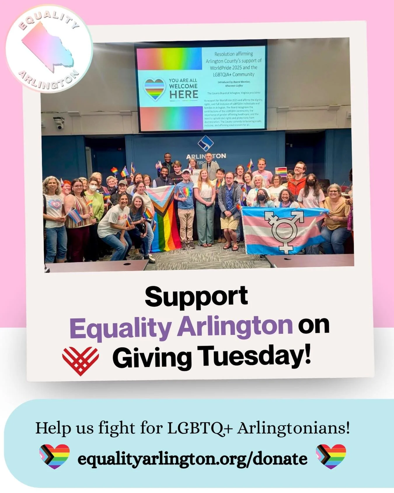 This #GivingTuesday support Equality Arlington&rsquo;s advocacy mission for the LGBTQ+ community! You can donate at: https://www.equalityarlington.org/donate

We&rsquo;ve been working hard this year to:
🏳️&zwj;⚧️ Protect and improve healthcare acces