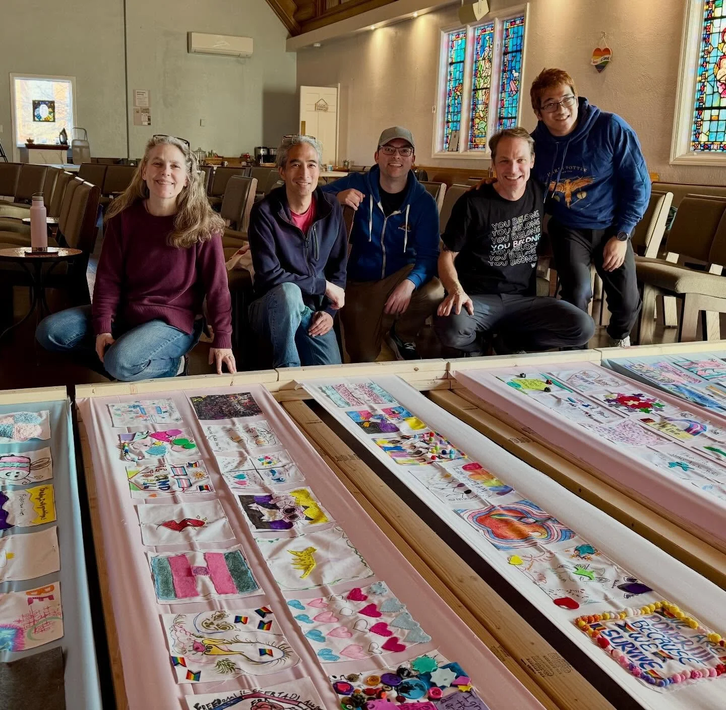 🏳️&zwj;⚧️🪡The Arlington Trans Youth Quilt is taking shape! Thank you to the volunteers who helped us assemble dozens of youth-made and ally squares to lift up the voices of trans and non-binary youth in Arlington! ❤️

Join us on 3/7 for the final q