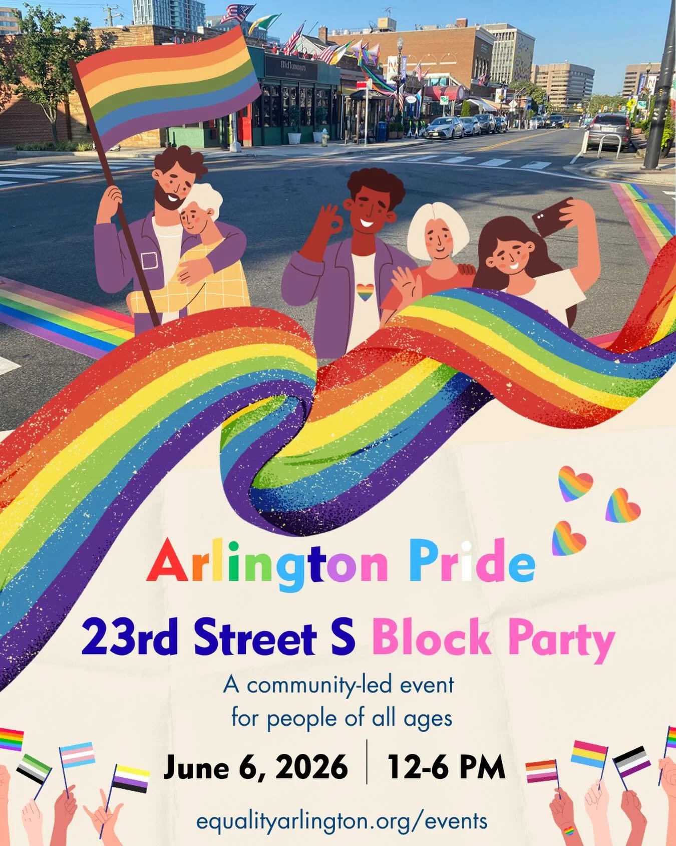 🏳️&zwj;🌈🏳️&zwj;⚧️What happens when community stakeholders come together to plan a celebration of the LGBTQ+ community in Arlington?&mdash;hopefully a Pride Block Party on 23rd Street S on 6/6/26 from 12-6 PM! Equality Arlington is collaborating wi