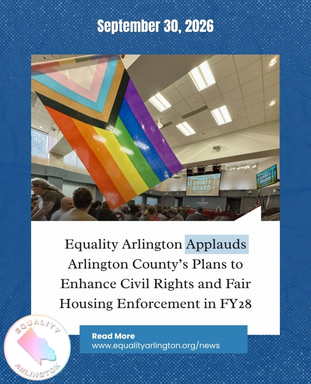 👏 Equality Arlington applauds Arlington County for announcing plans to create a new Human Rights and Fair Housing Enforcement Office as part of the County Manager&rsquo;s FY2028 budget proposal. Equality Arlington, along with the NAACP Arlington Bra
