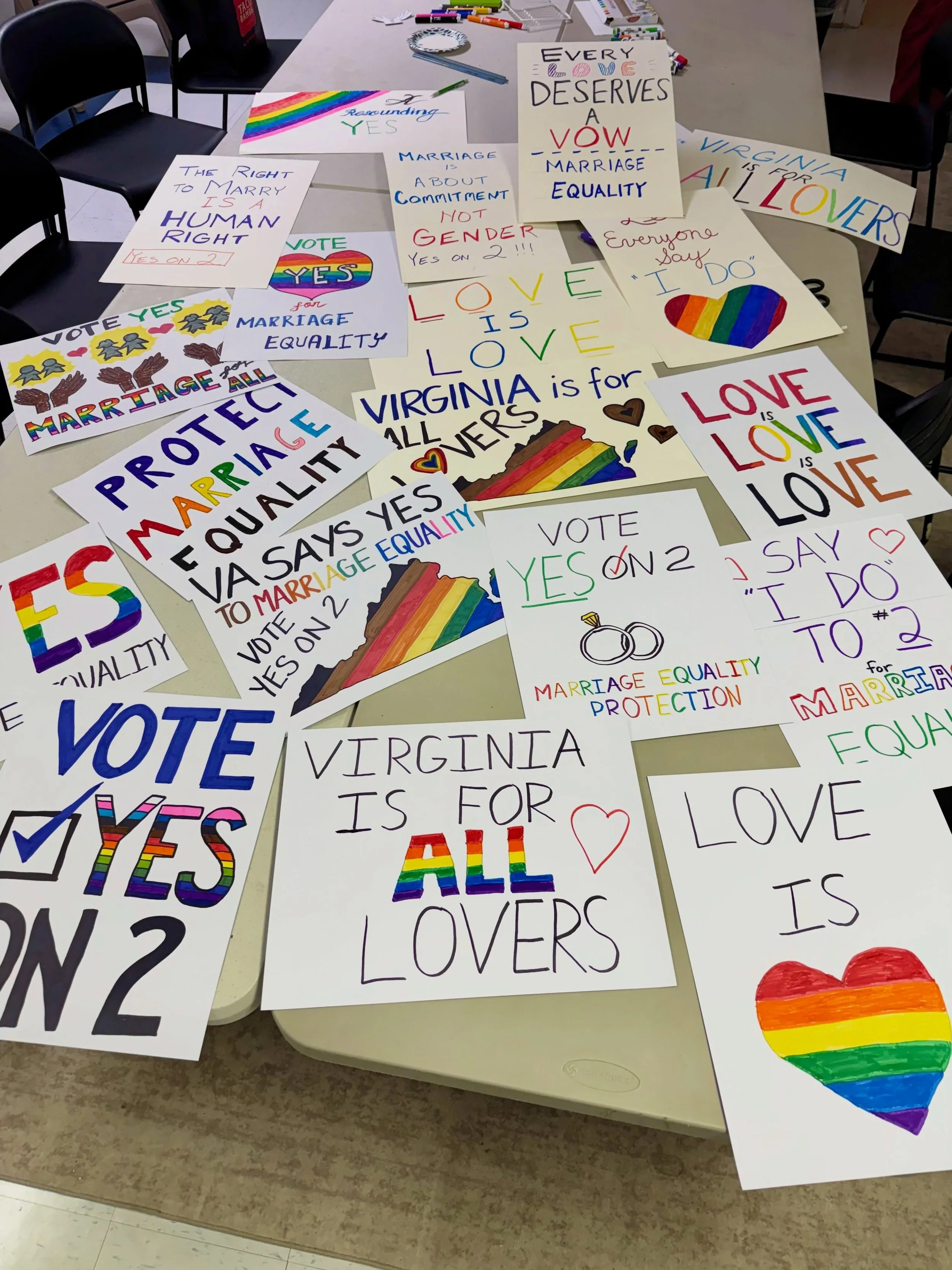 ❤️🏳️&zwj;🌈Thank you to everyone who helped us make signs for the Rally for Marriage Equality! We&rsquo;re so excited for Saturday!!!!

❤️🏳️&zwj;🌈Join us for the Rally for Marriage Equality on Saturday, October 17th at 1 PM in Courthouse Plaza! Al
