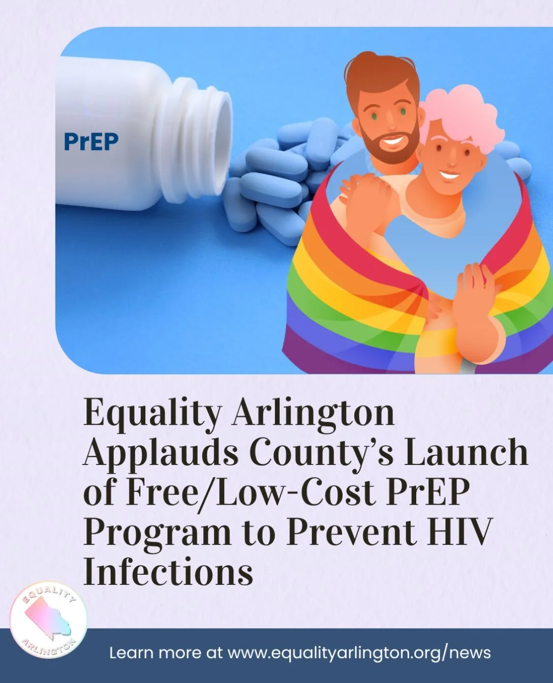 🏳️&zwj;🌈🩺 Equality Arlington applauds Arlington County Public Health Division for launching a program to provide free or low-cost access to PrEP to prevent HIV infections. Equality Arlington has been working with Arlington County since 2025 to adv