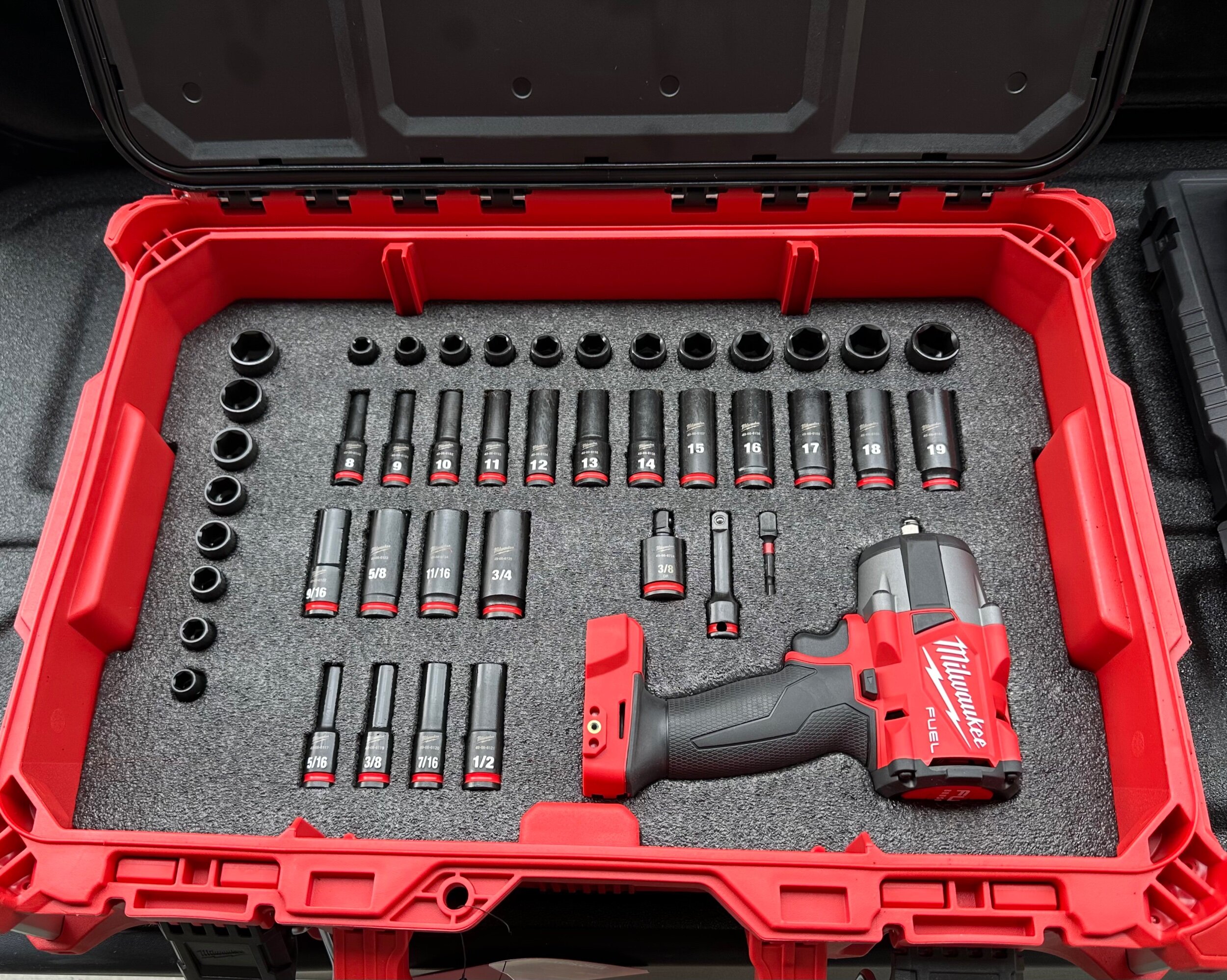 Packout Insert For M12 Stubby 3/8 Impact Wrench + 43-piece Impact Soc –  10-Spot Tools