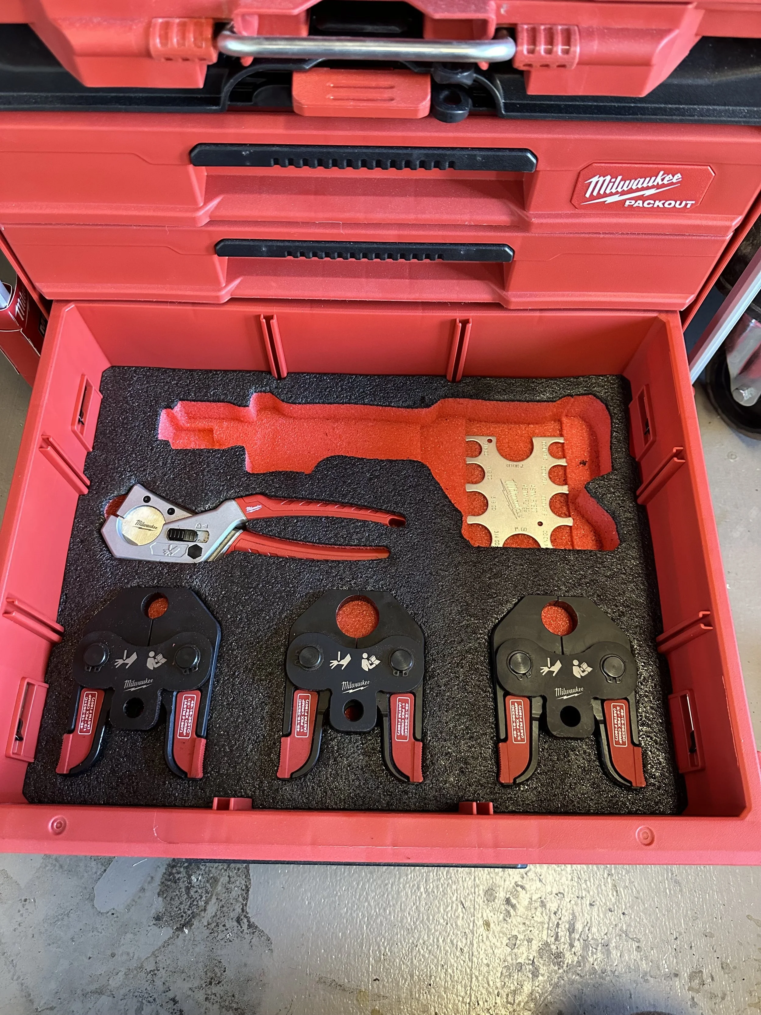 Kaizen foam insert Milwaukee packout 8435 m12 propex 2432, 2532, tool