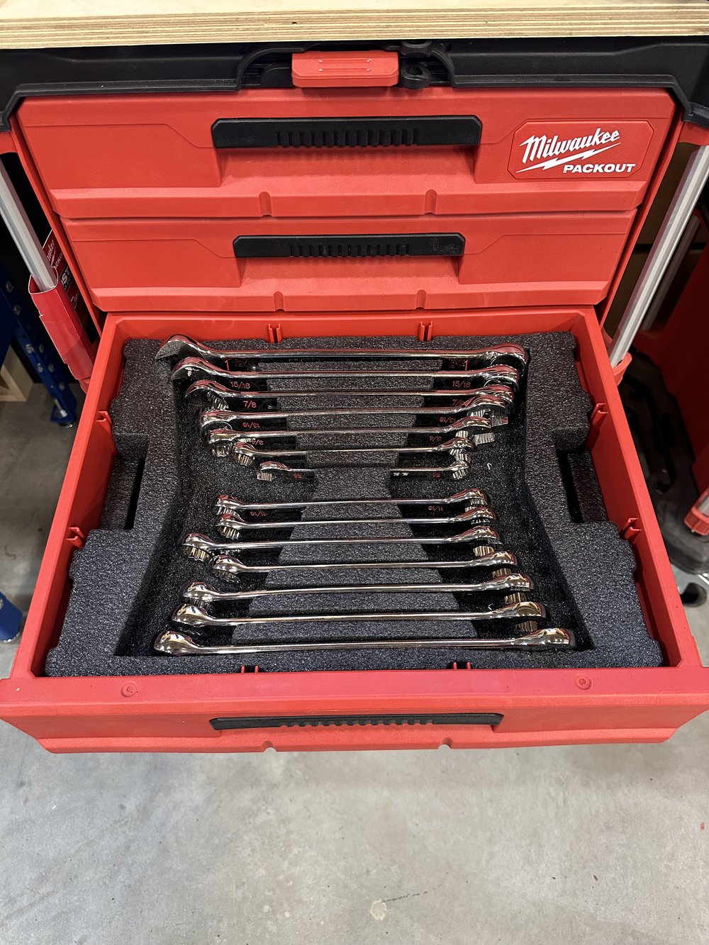 Milwaukee 15pc Flex Head Ratcheting Combination Wrench Set tool storage  [Kaizen Foam] —Kaizen Foam Inserts Milwaukee Tool Inserts [kaizen foam]