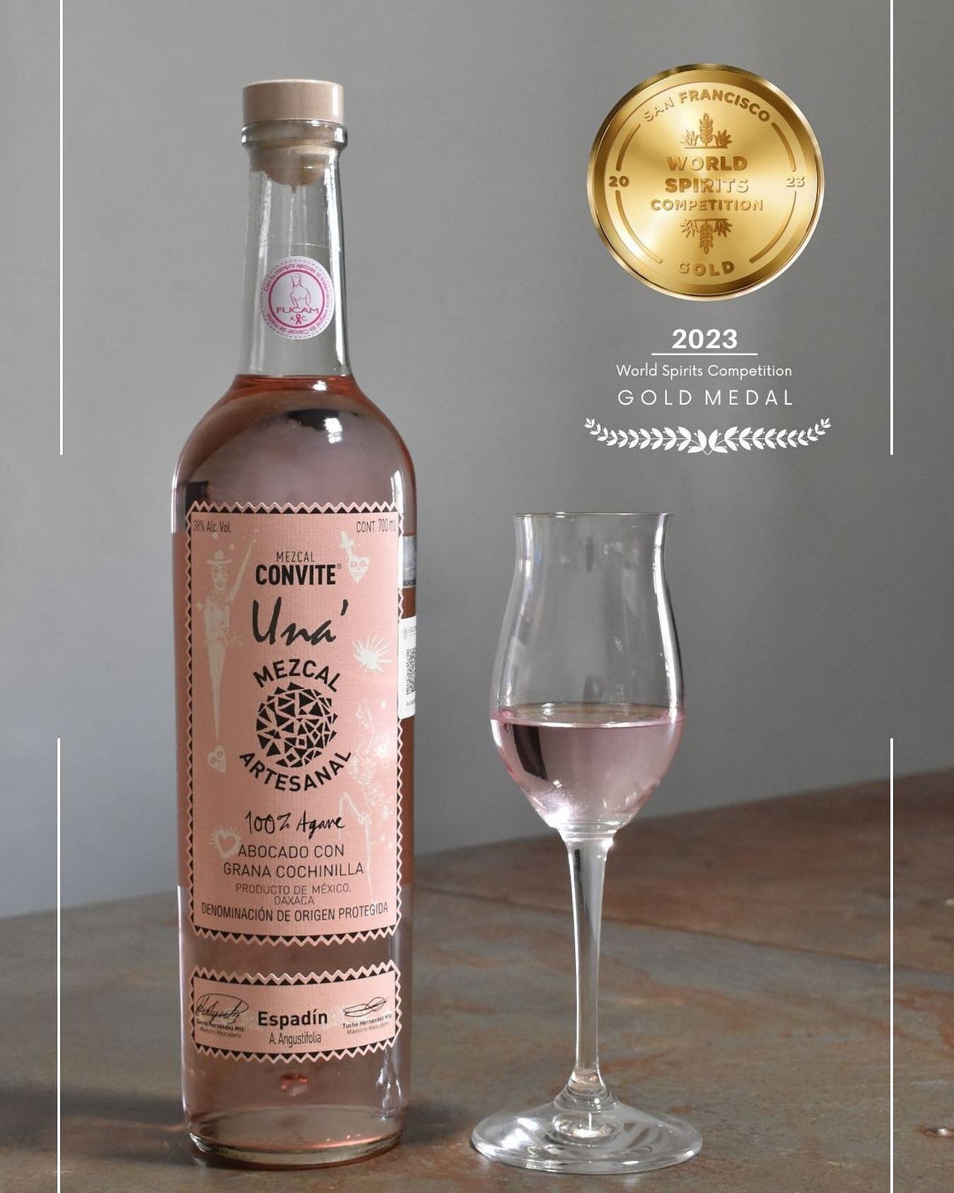 We are thrilled to announce that our &ldquo;Convite Una&rdquo; won the gold medal at @sfwspiritscomp 

💗💗💗

#santosforero  #embracethetradition #mezcal #agave #sfwsc #gold #medal #rose #pink #kosher #organic #bartender #bar #montreal #quebec #cana