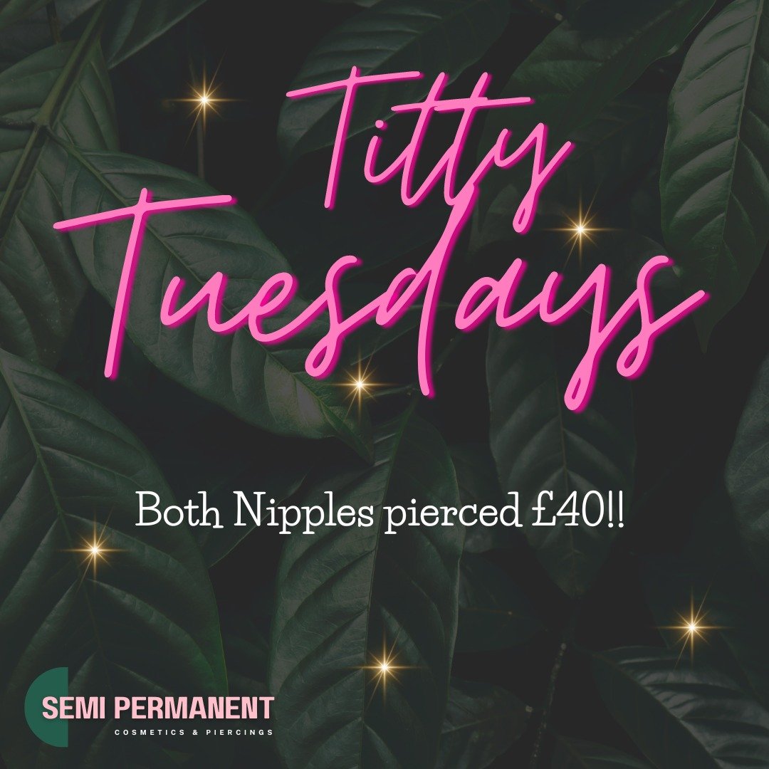 Why not?? 😍

Book in online 

Cant wait to make y'all tittys pretty 🥰

 #TittyTuesday #nipplepiercings #cardiffpiercer #beautysalon
